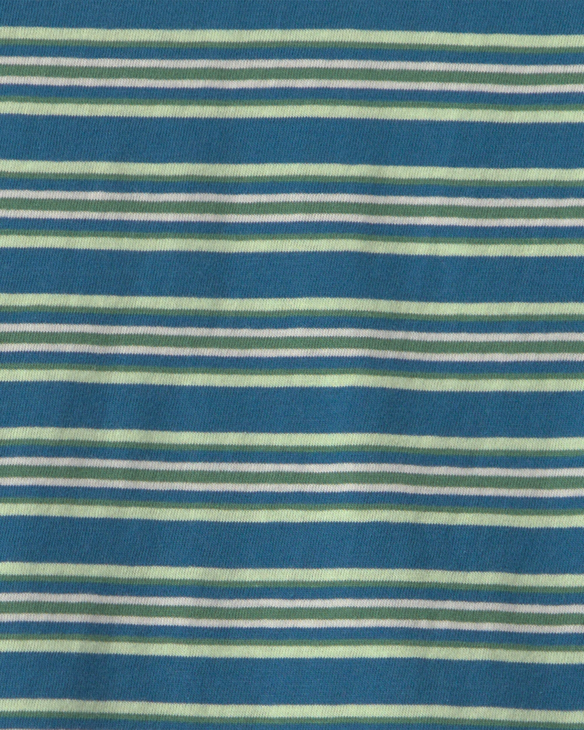 Toddler Boy Long-Sleeve Striped T-Shirt - Green/Blue