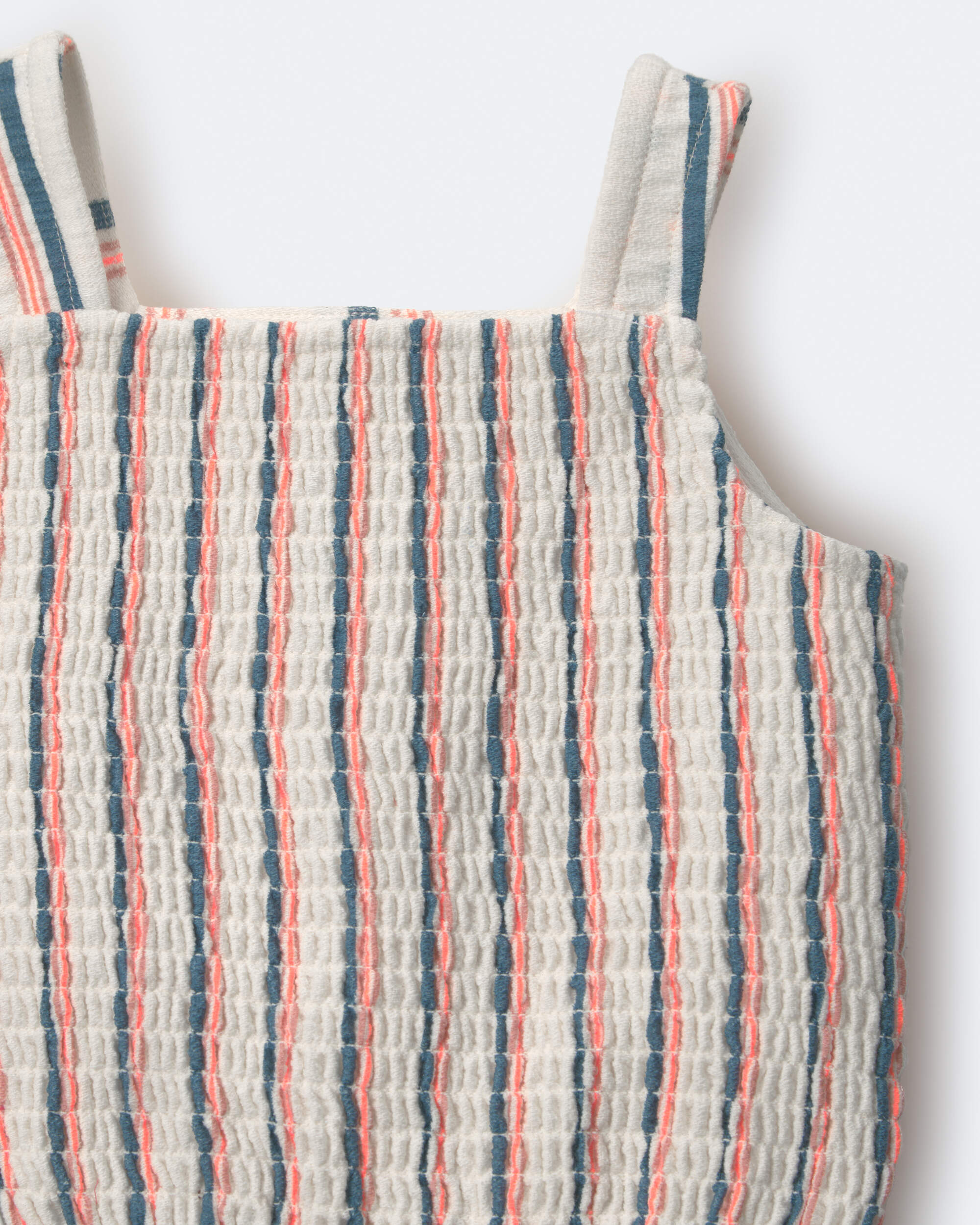 Toddler Girl Smocked Top Stripes - Cream