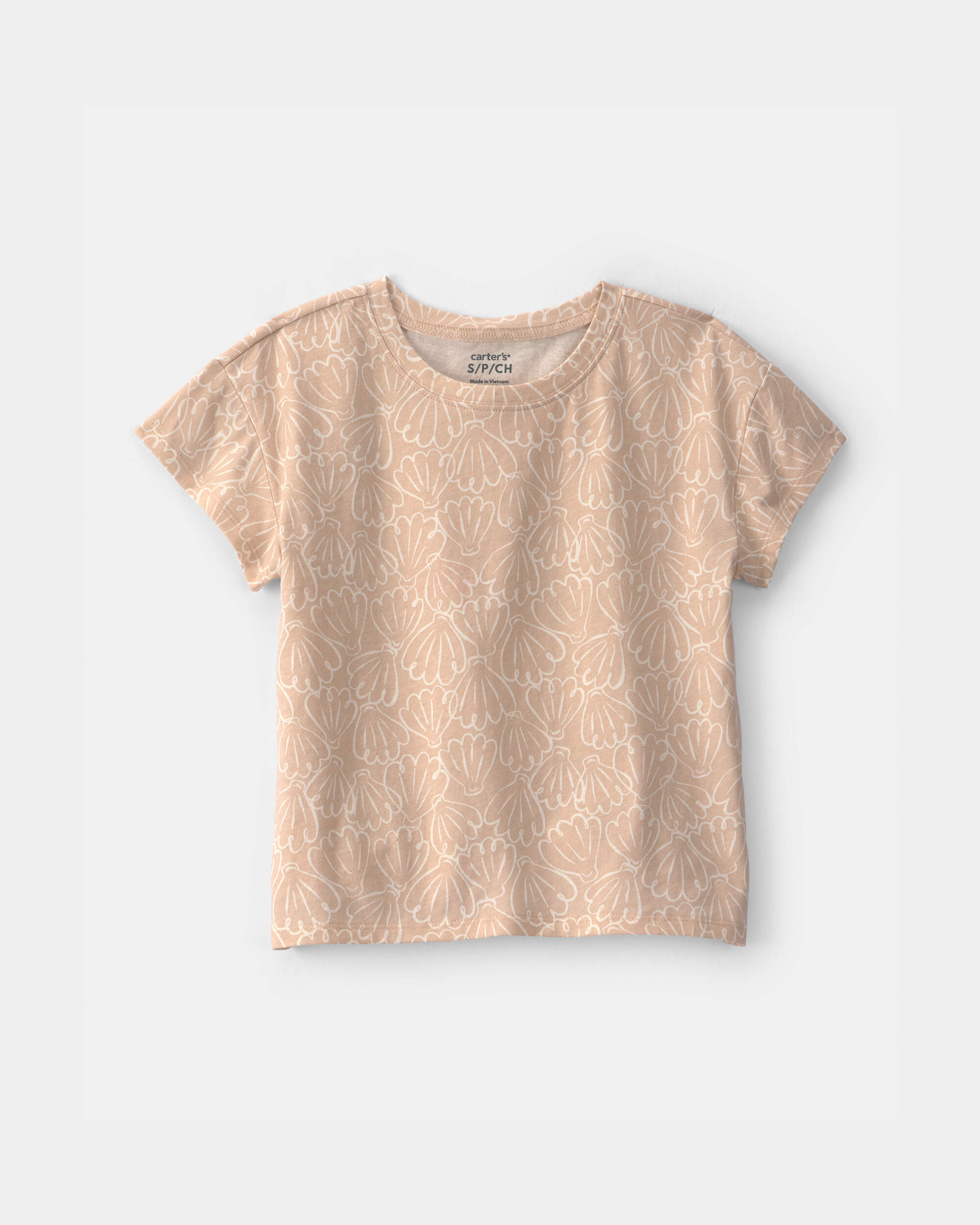 Girls Shell Short-Sleeve Top - Tan