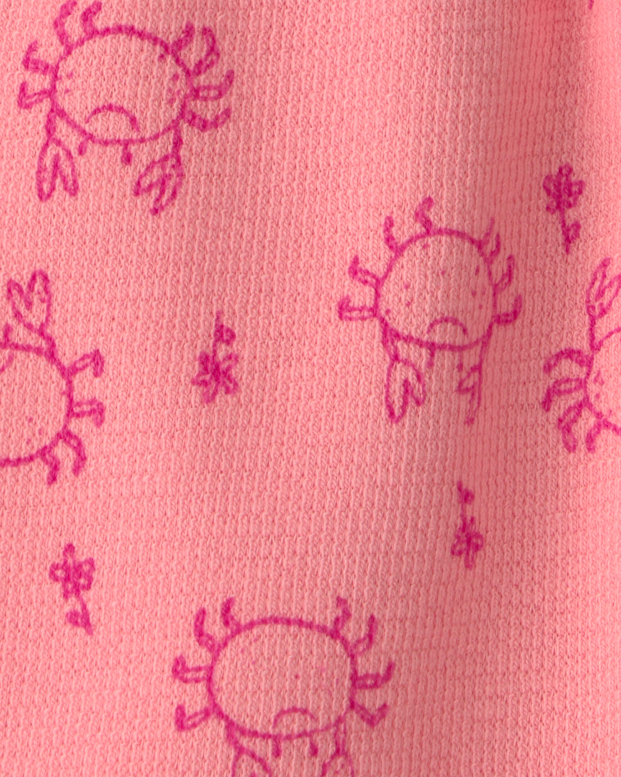 Baby Girl Crab Drawstring Shorts - Pink