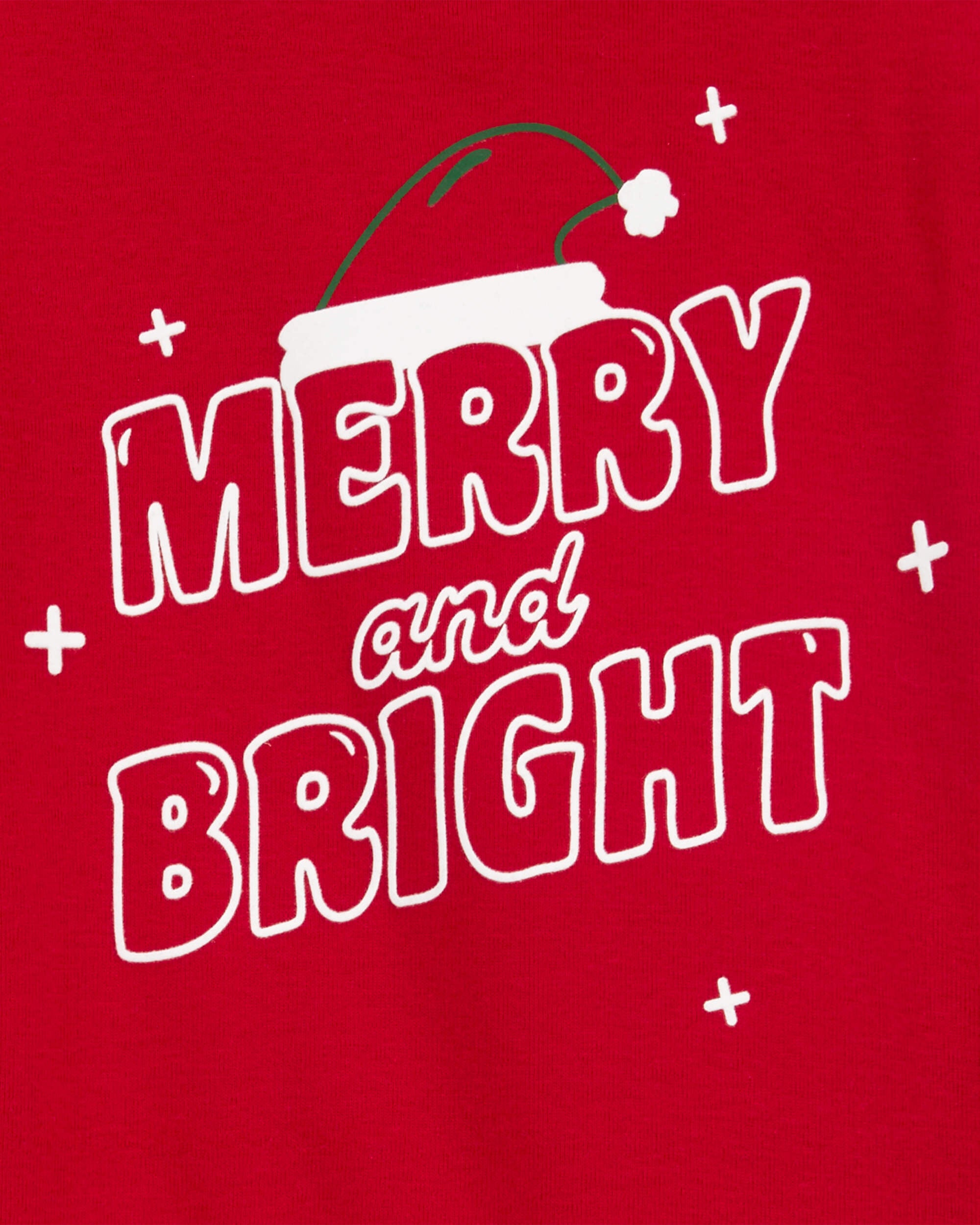 Red White Toddler 2 Piece Merry and Bright Cotton Fleece Pyjamas Carter s Oshkosh Canada