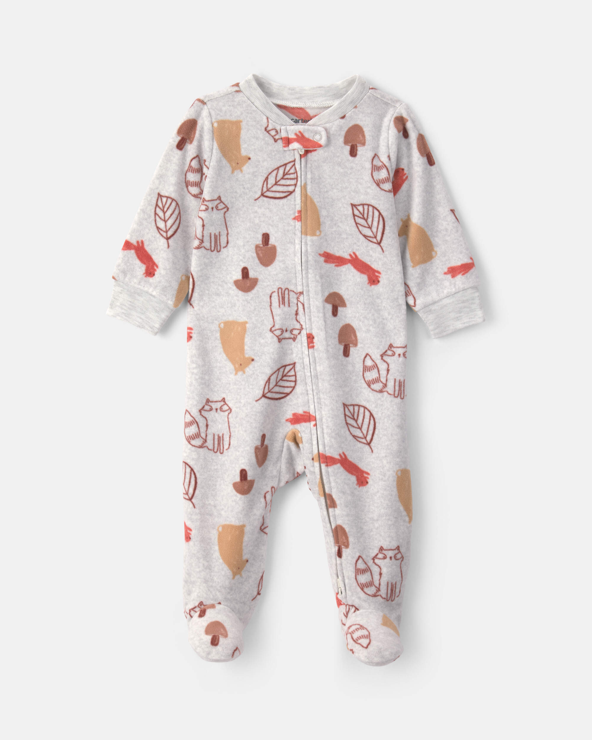 Baby Autumn Fleece 2-Way Zip Sleeper - Grey