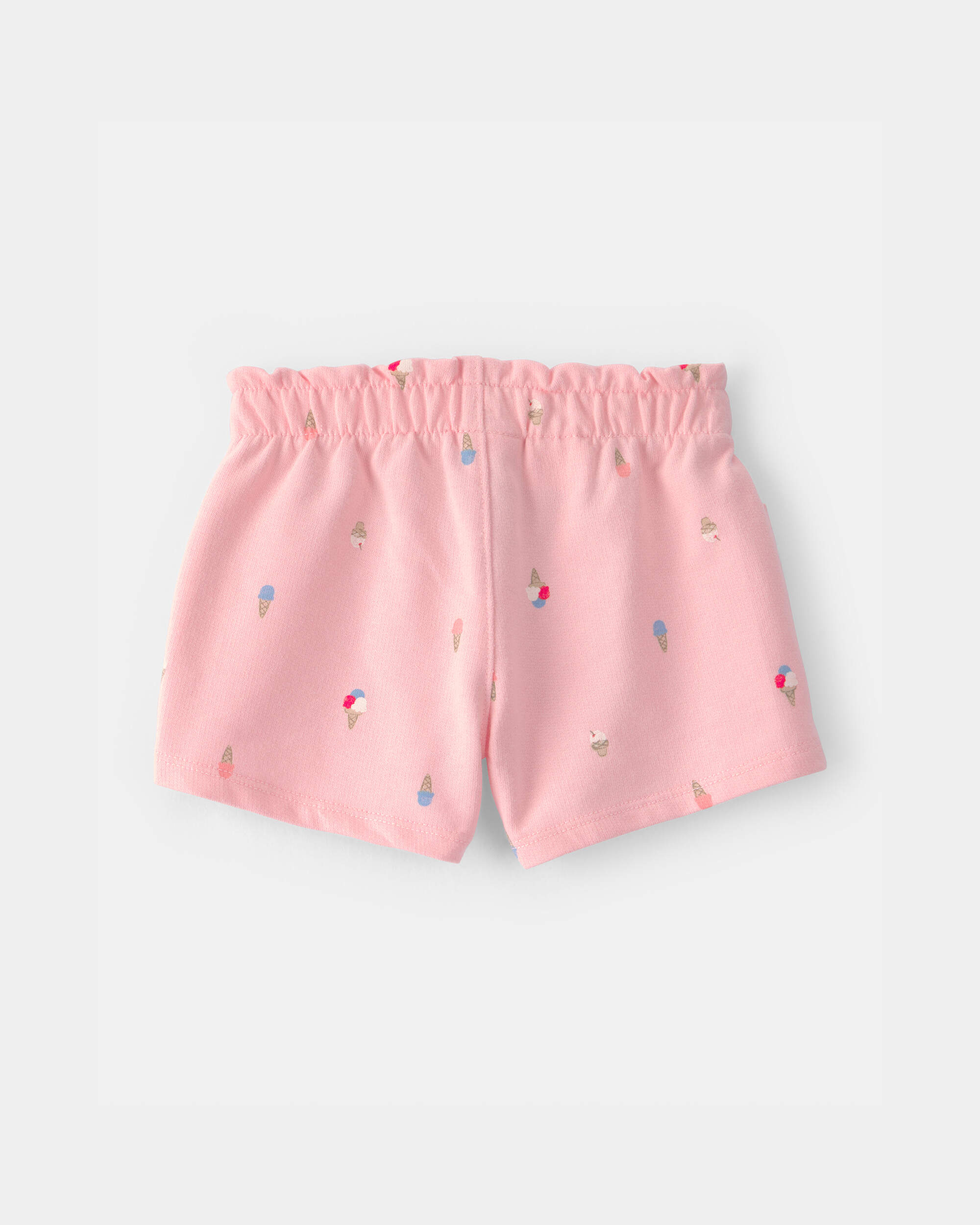 Baby Girl Ice Cream French Terry Shorts - Pink
