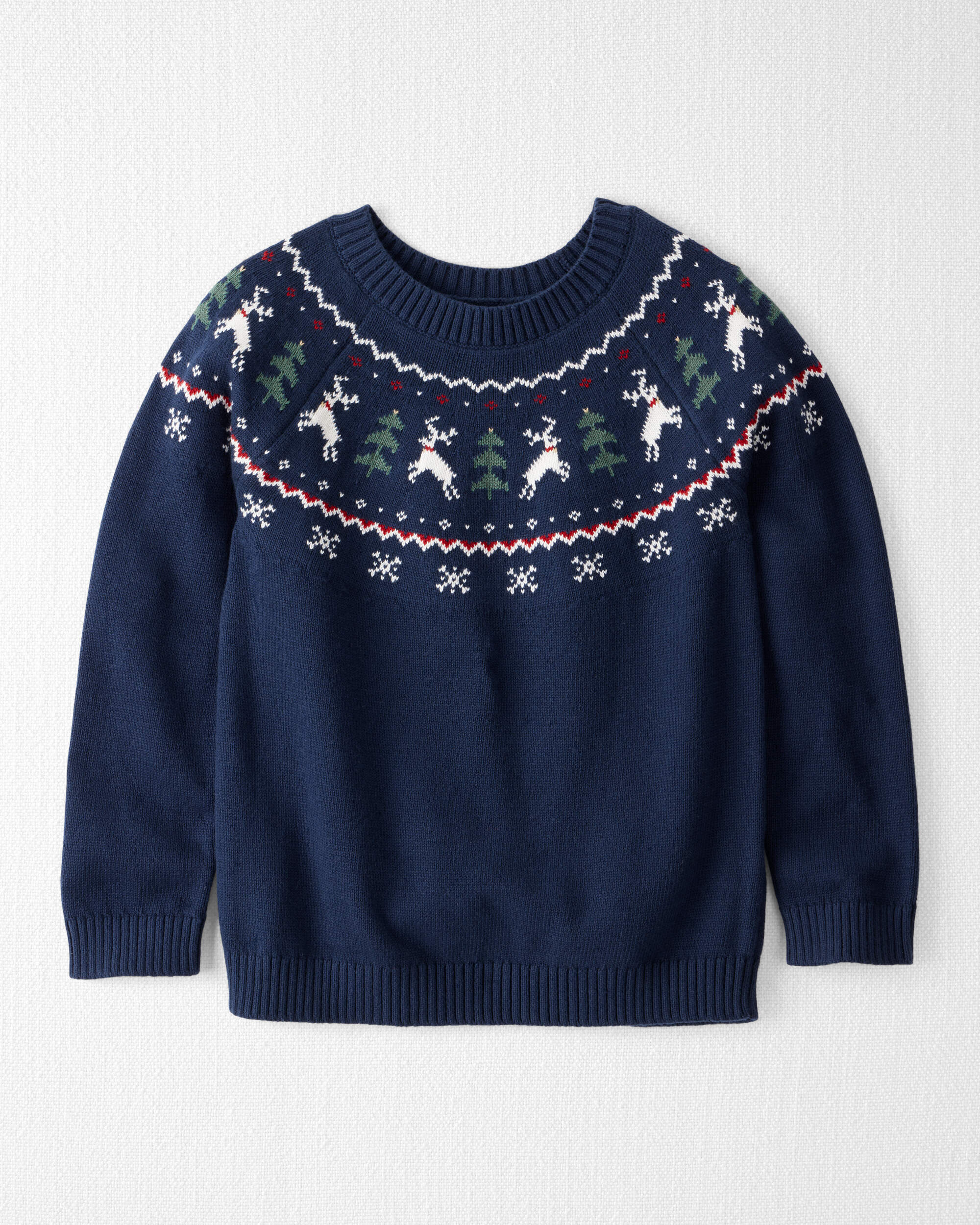 Kids Organic Cotton Fair Isle Sweater Knit Pullover