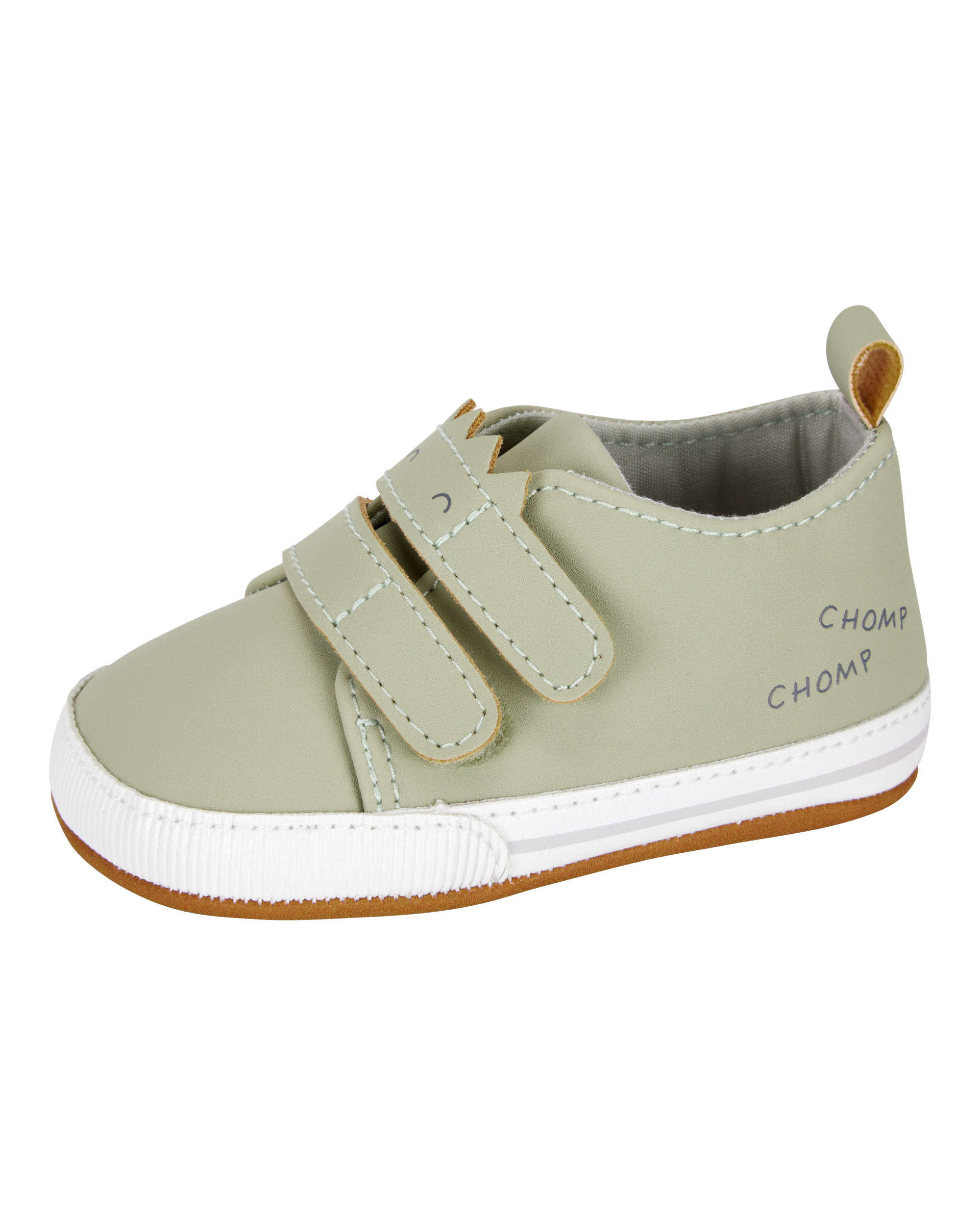 Baby Dinosaur Slip-On Shoes - Olive