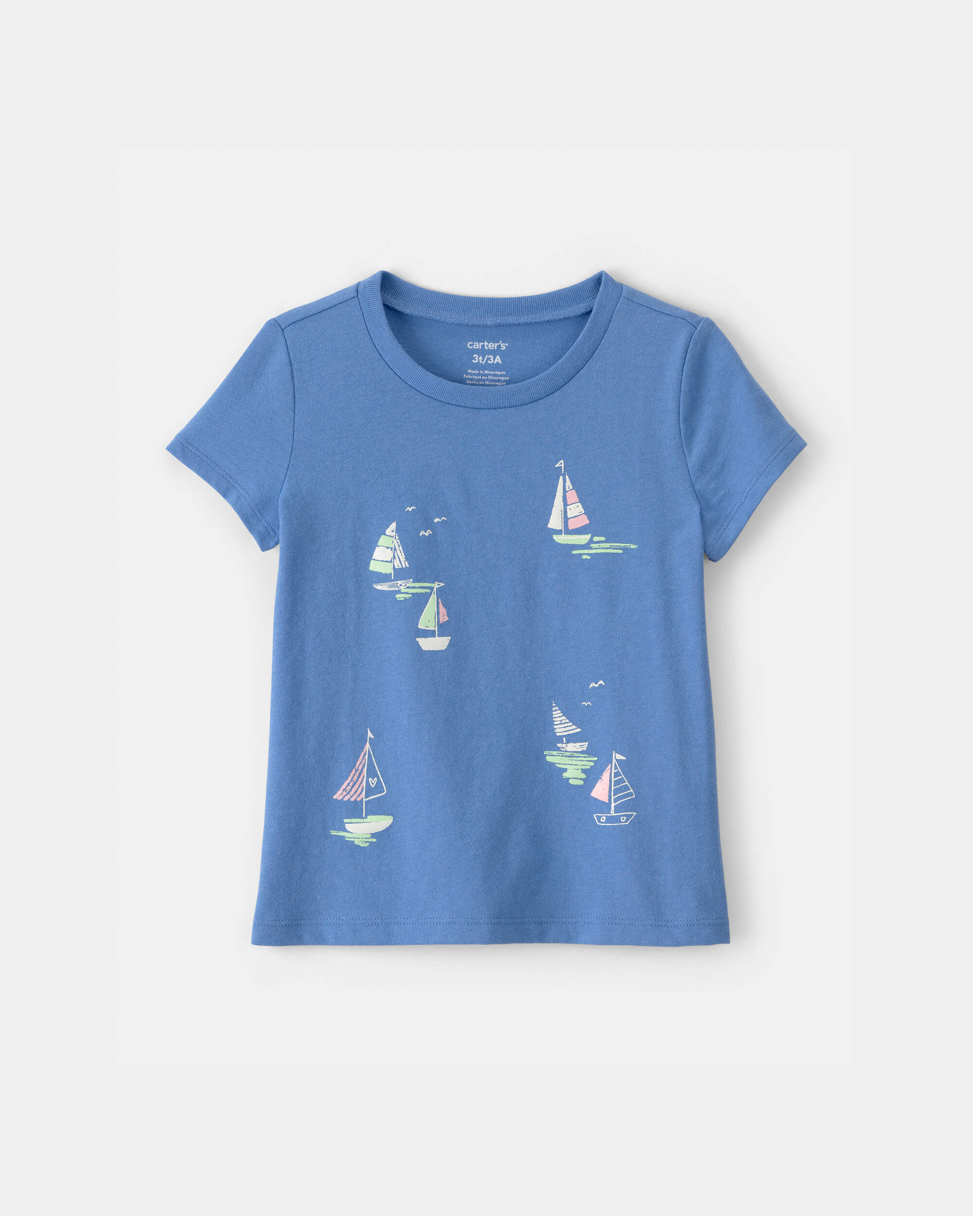 Toddler Girl Sailboat Graphic Tee - Blue
