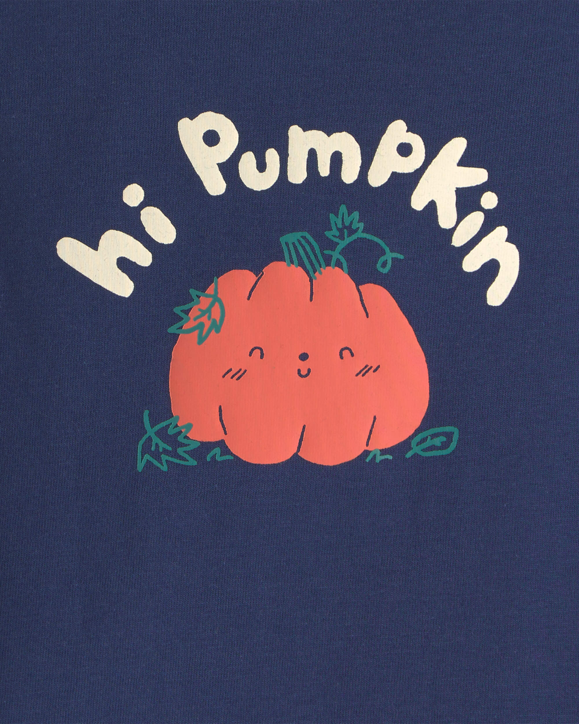 Baby Boy 'Hi Pumpkin' Long-Sleeve Graphic Bodysuit - Navy Blue