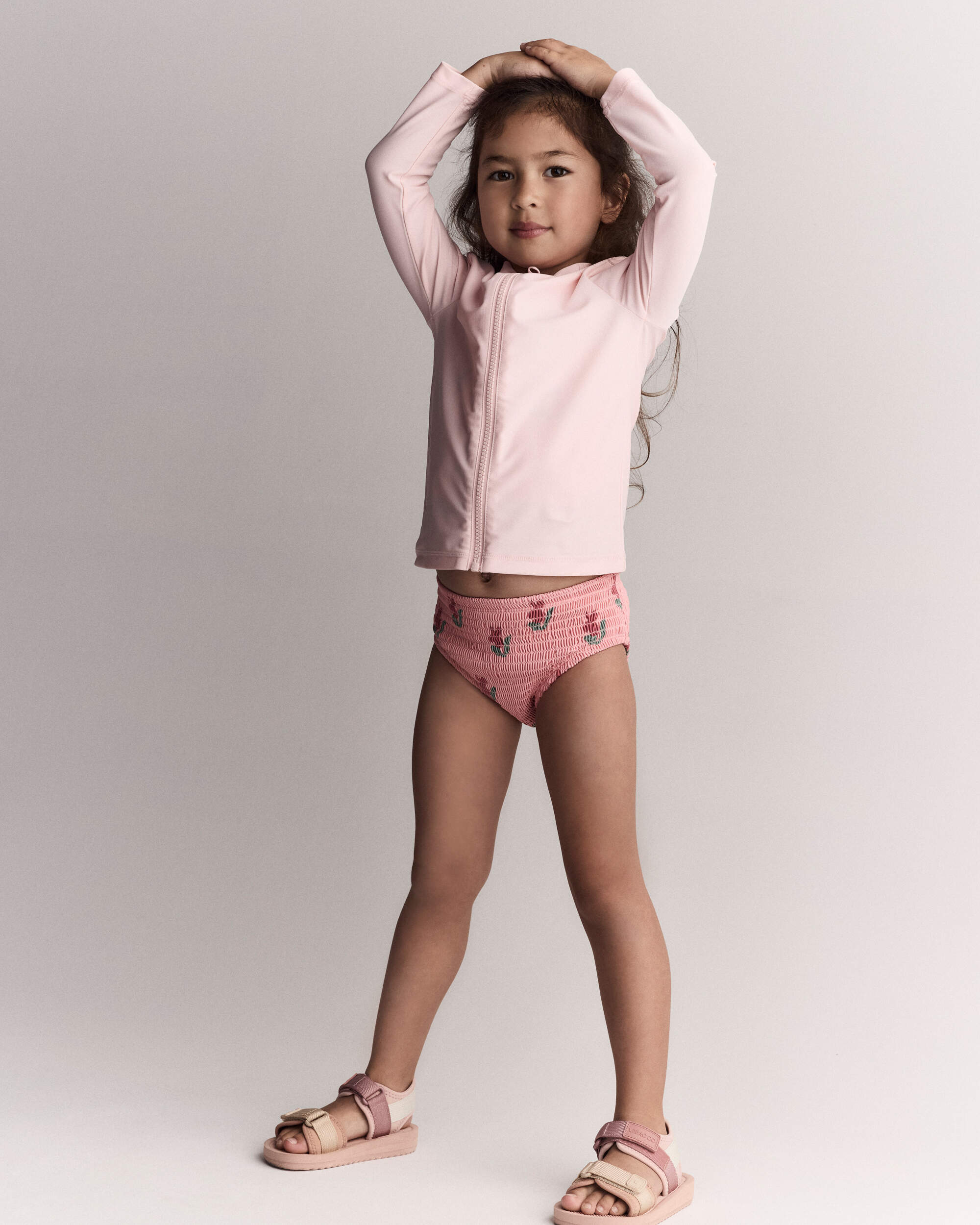 Toddler Full-Zip Long-Sleeve Rashguard - Blush