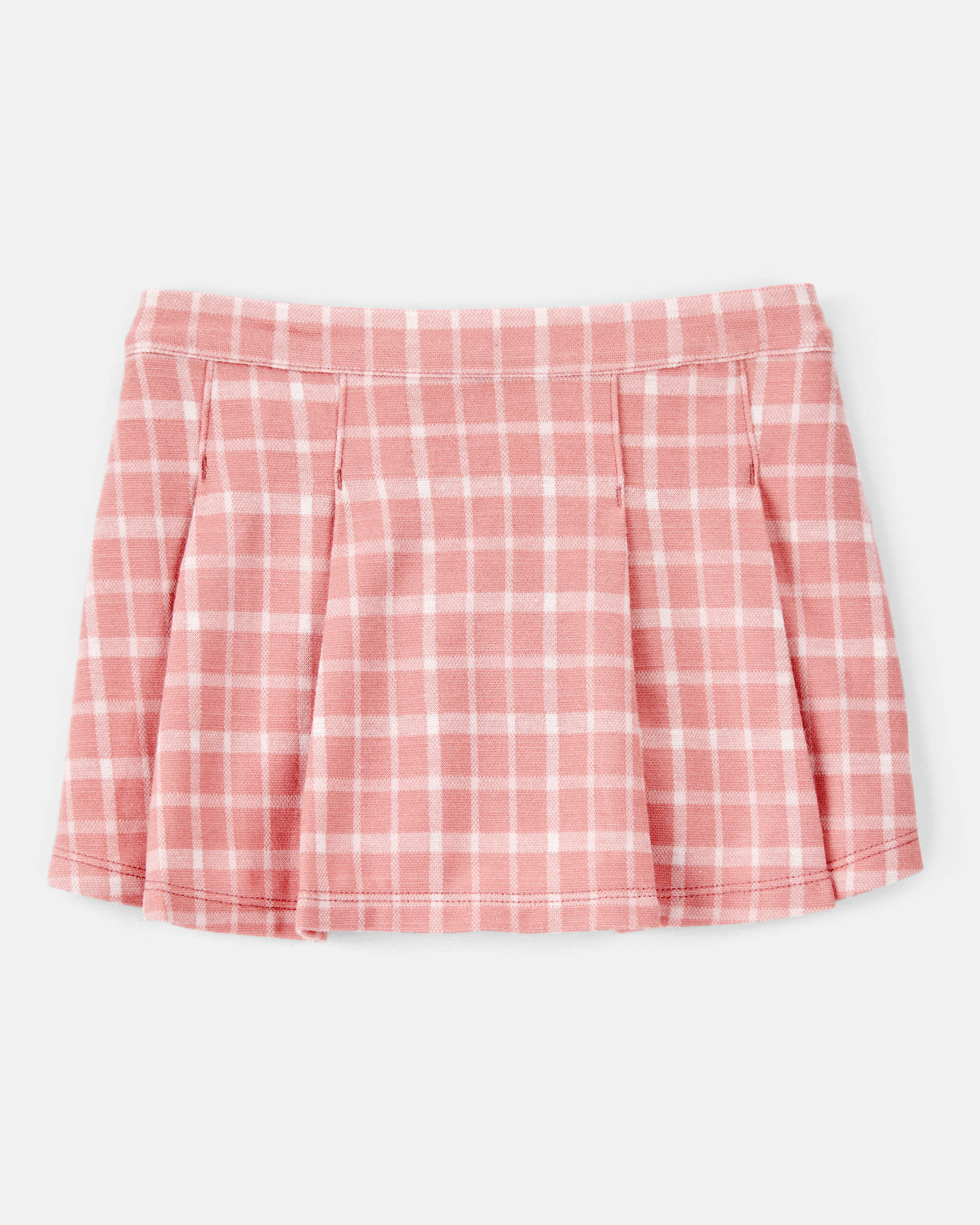 Toddler Girl Plaid Knit Skort - Pink