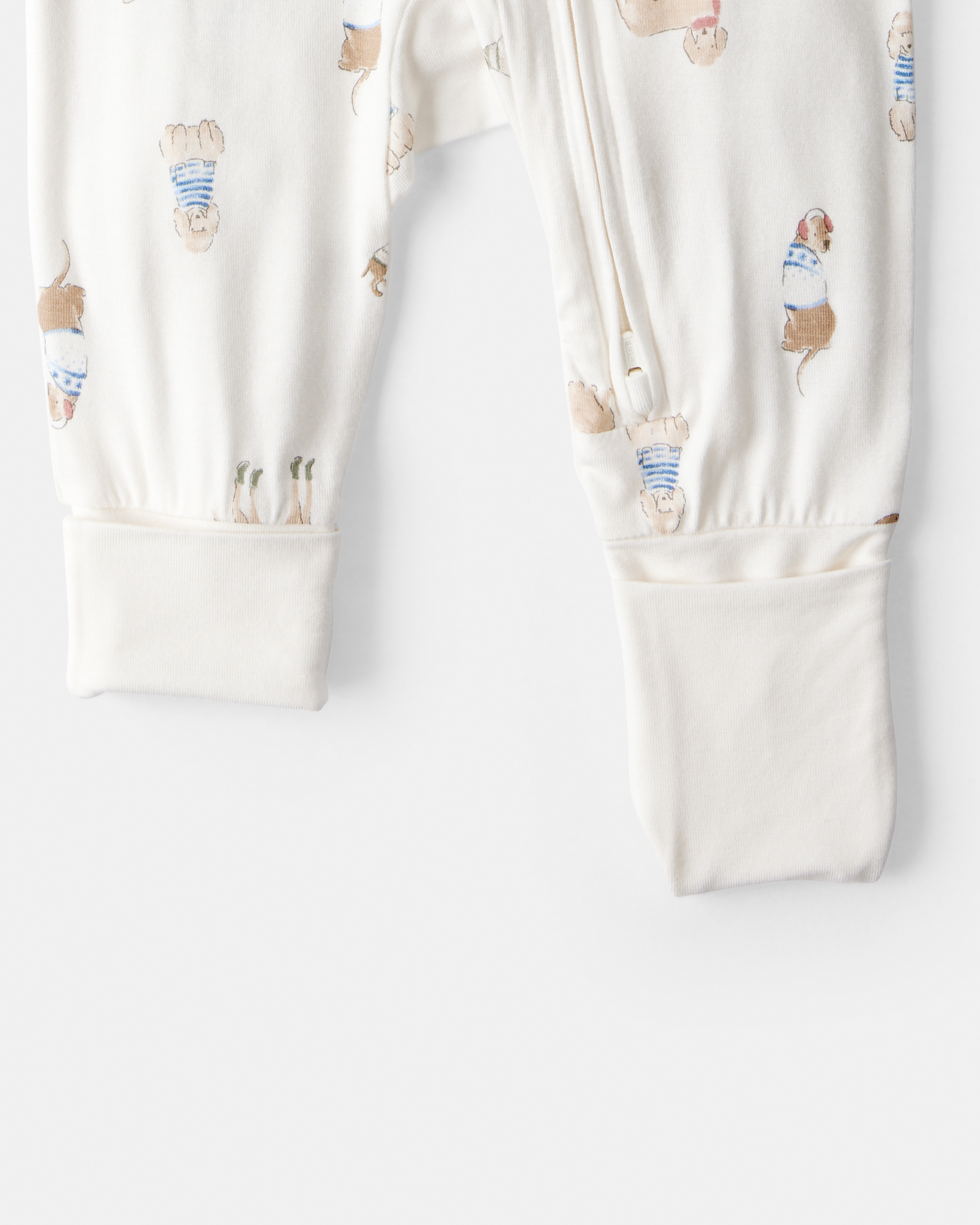 Baby Dog Print PurelySoft Snug Fit Sleeper - Cream