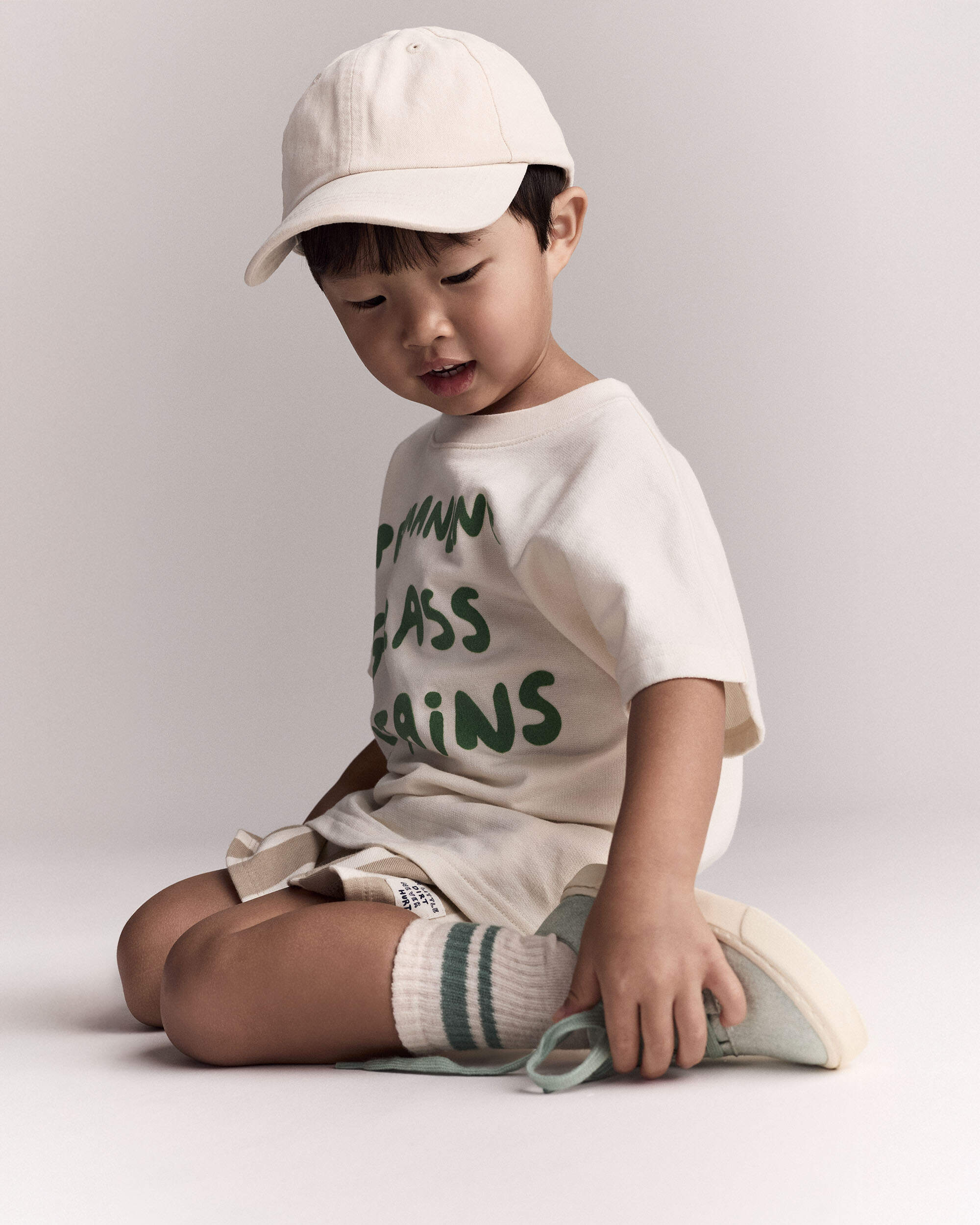 Toddler 'Permanent Grass Stains' Dolman Tee - Cream