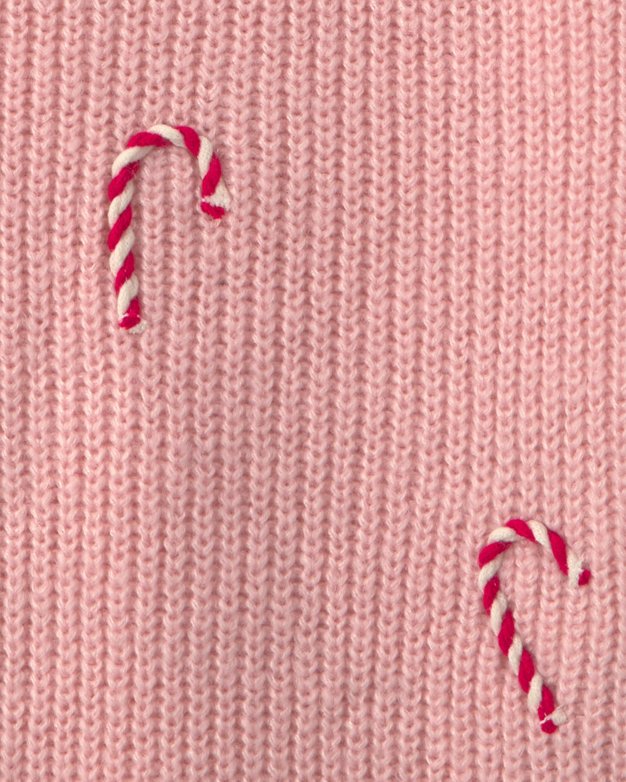 Girls Candy Cane Sweater - Pink