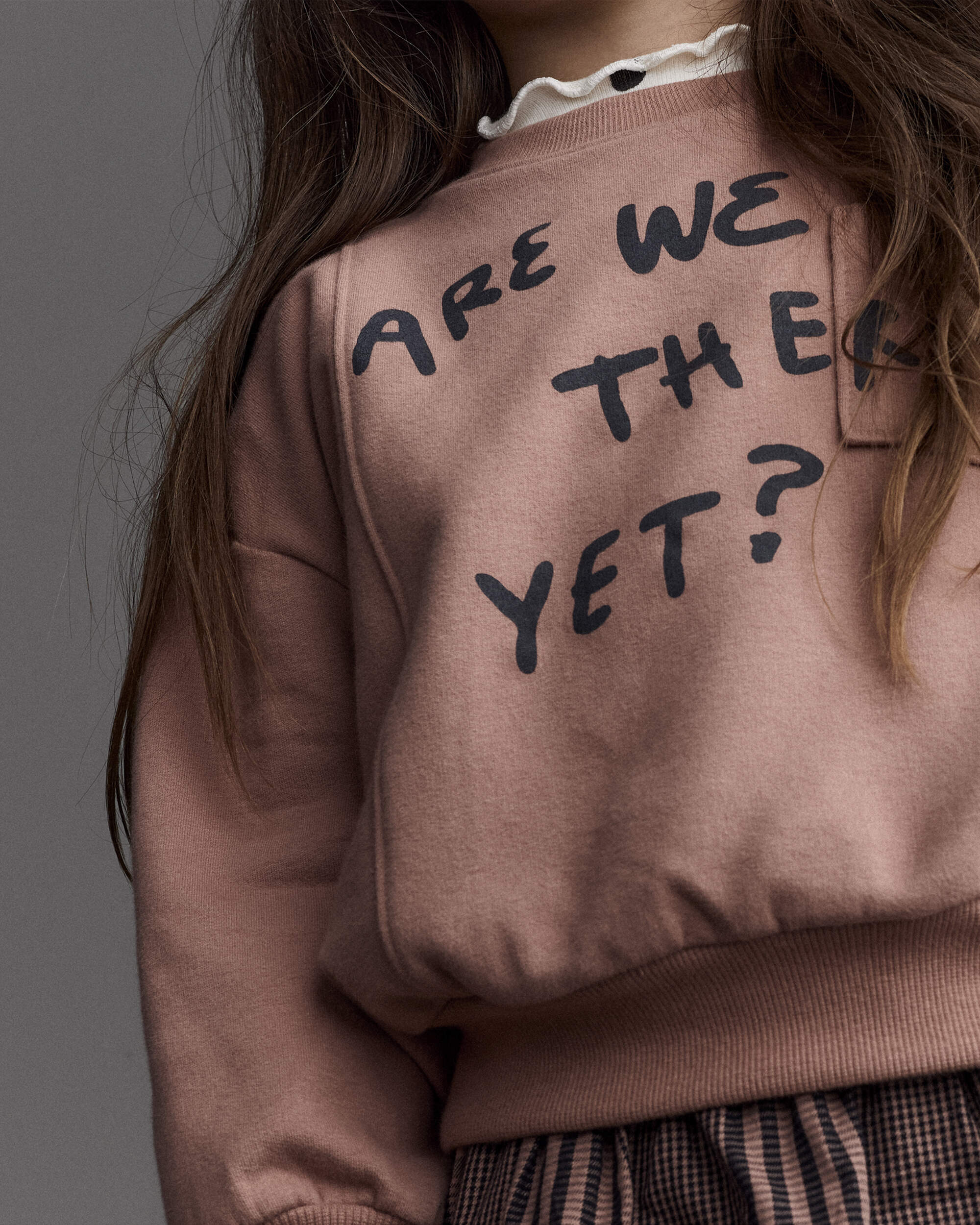 Toddler 'Are We There Yet' Pullover Sweatshirt - Mocha Brown