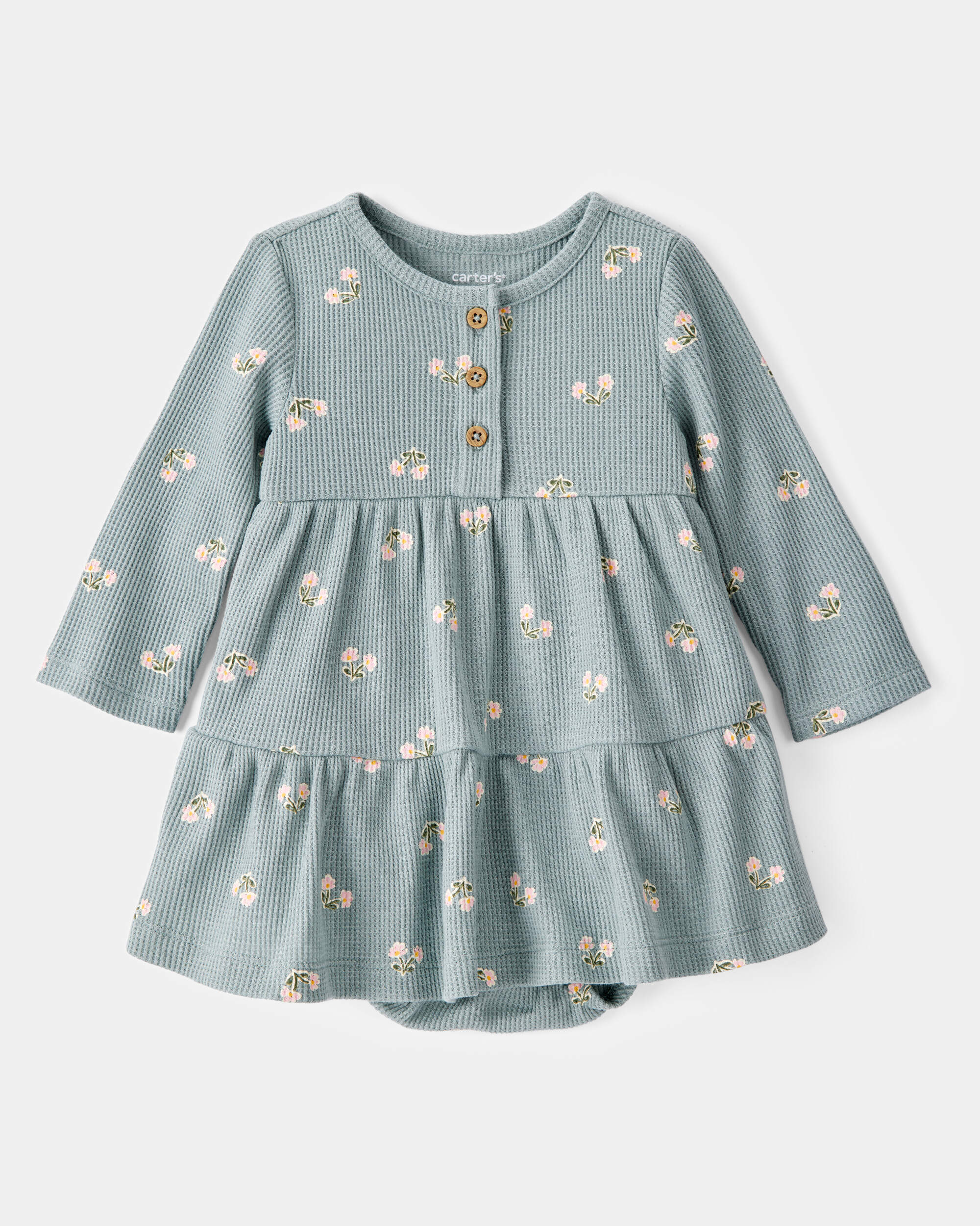 Baby Floral Thermal Bodysuit Dress