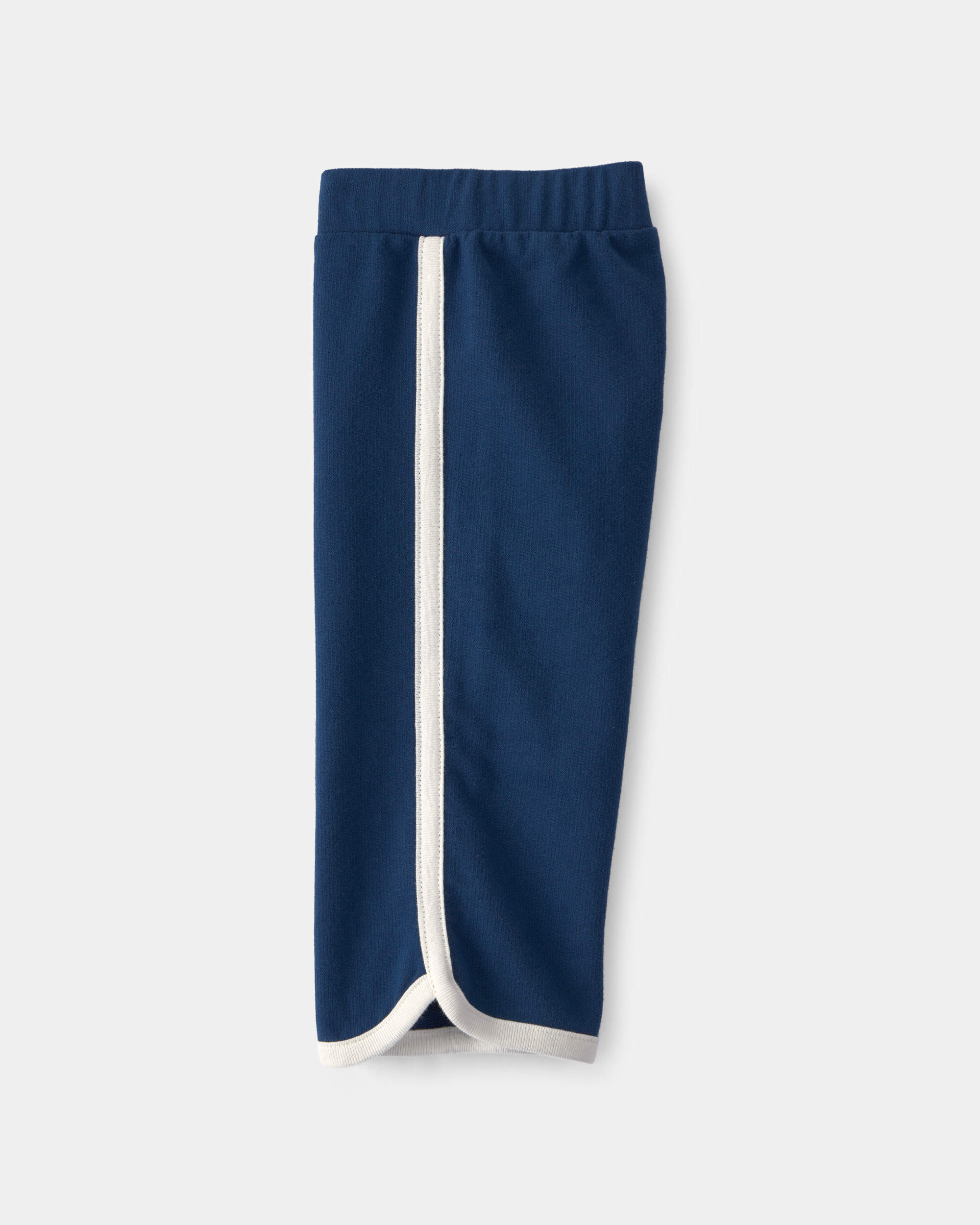 Baby Girl French Terry Wide-Leg Pants - Blue
