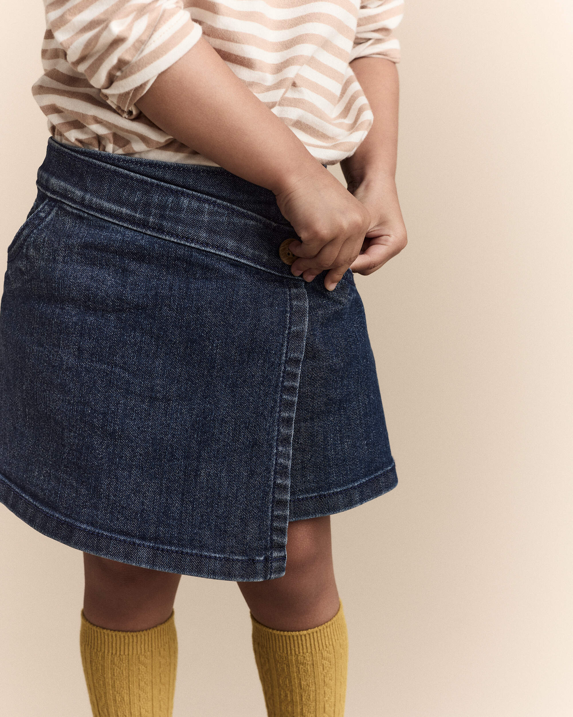 Toddler Girl Asymmetrical Denim Skirt - Blue