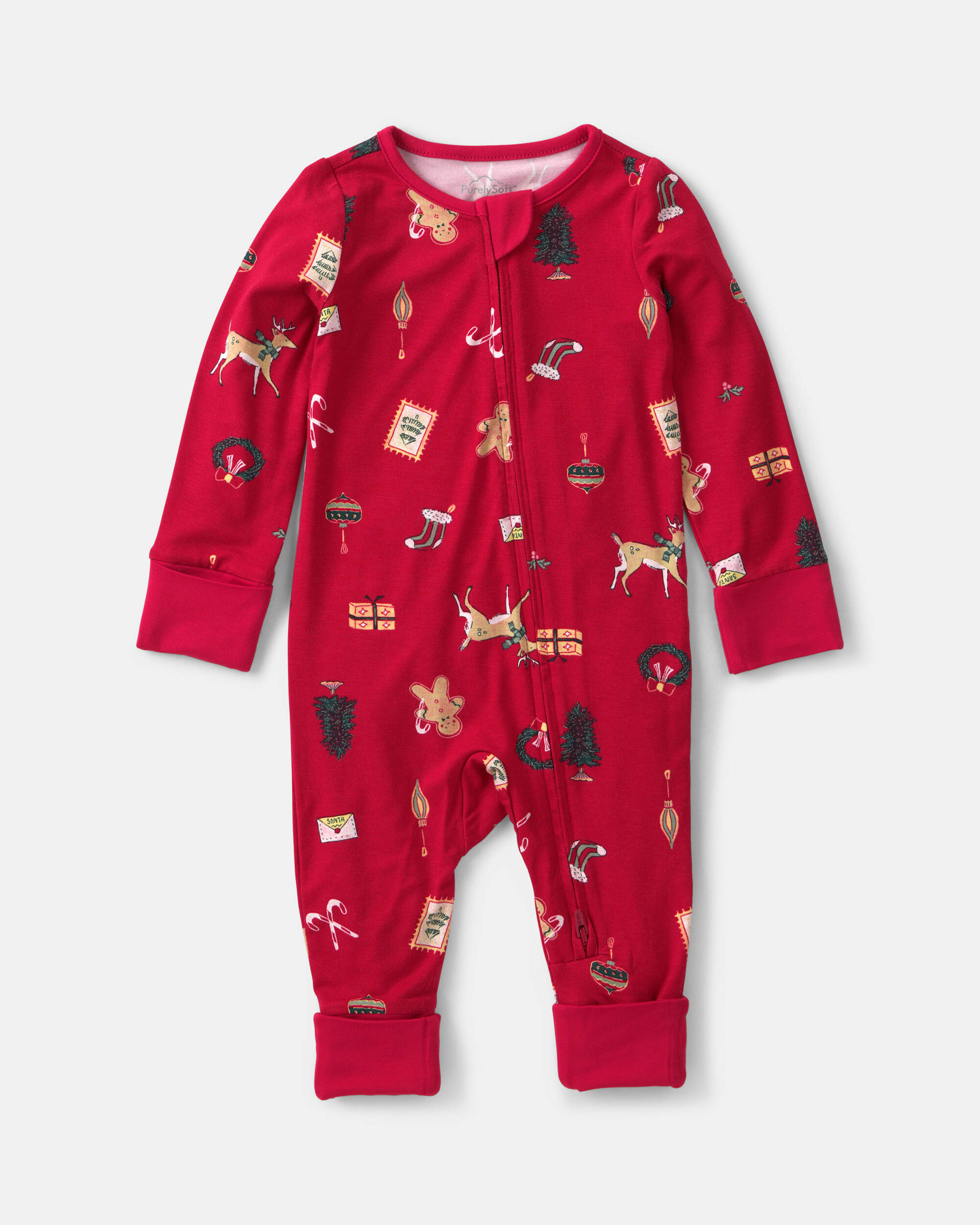 Baby Christmas PurelySoft™ 2-Way Zip Sleep & Play Pyjamas - Red