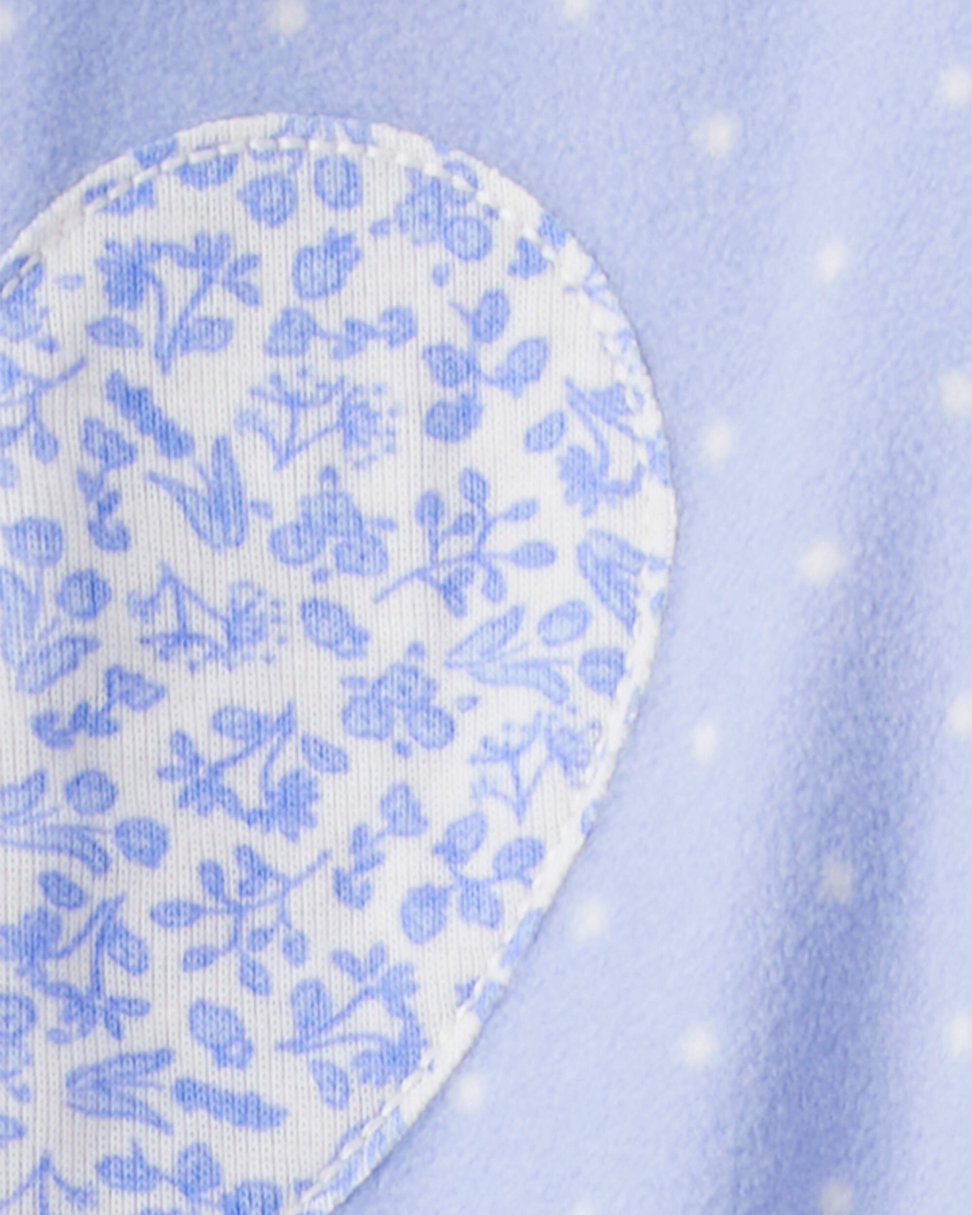 Baby Girl Heart Print Loose Fit Long-Sleeve 2-Way Zip 1-Piece pyjamas - Blue