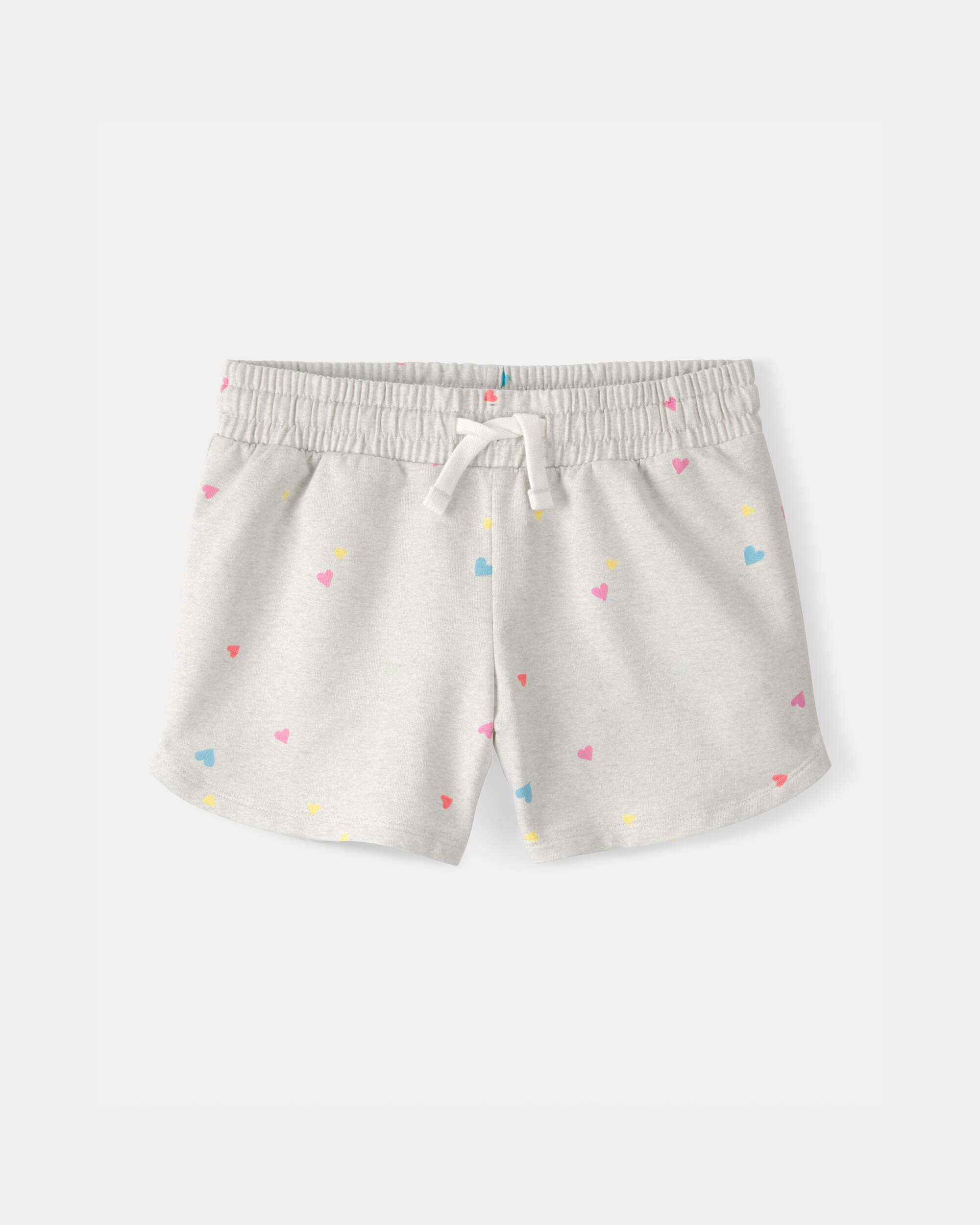 Girls Heart French Terry Shorts - Grey
