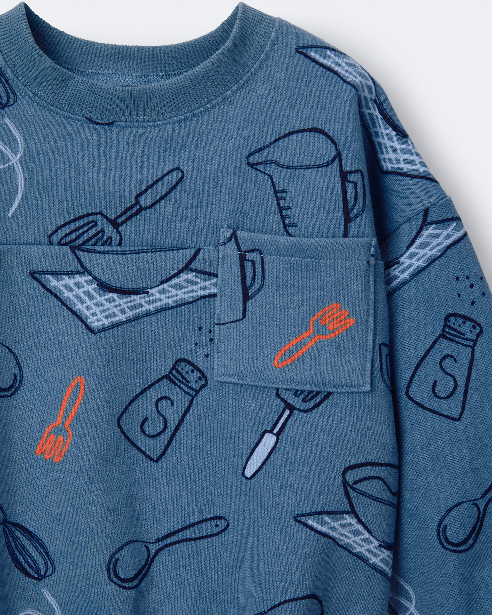 Toddler Baking Wide-Arm Pocket Sweatshirt - Teal