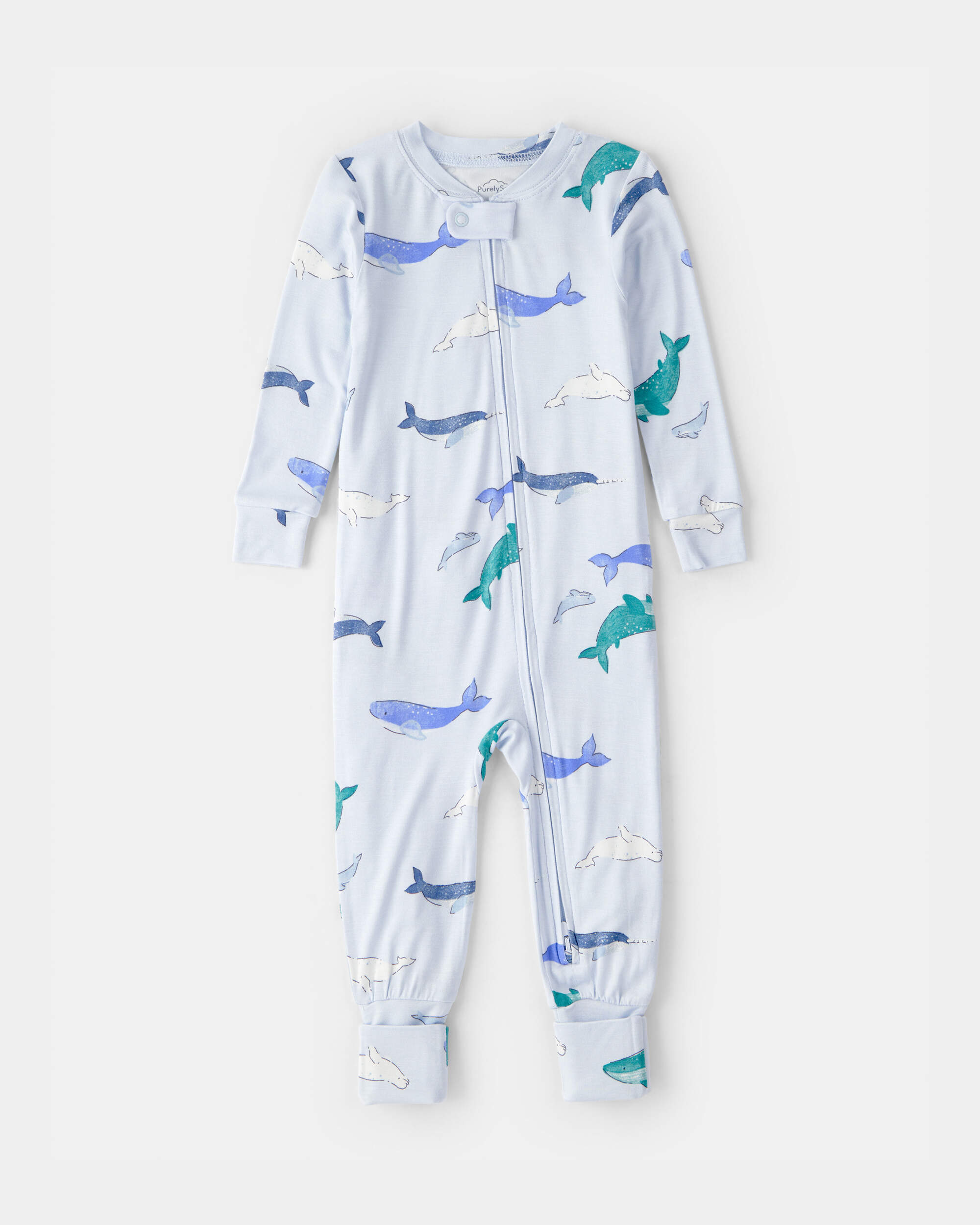 Baby Whale PurelySoft Snug Fit 1-Piece Pajama - Blue