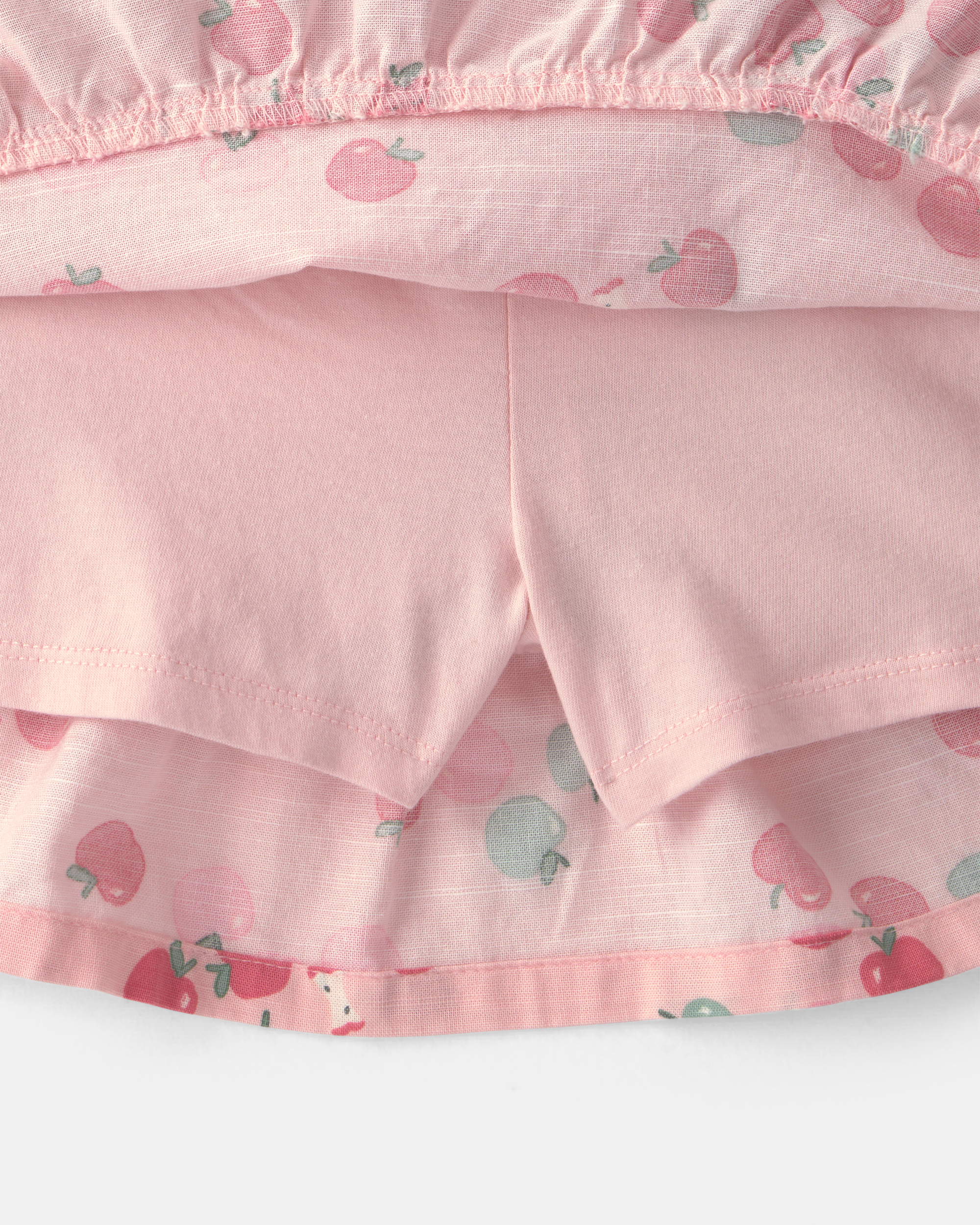 Toddler Girl 2-Piece Apple French Terry Long-Sleeve Top & Skort Set - Pink