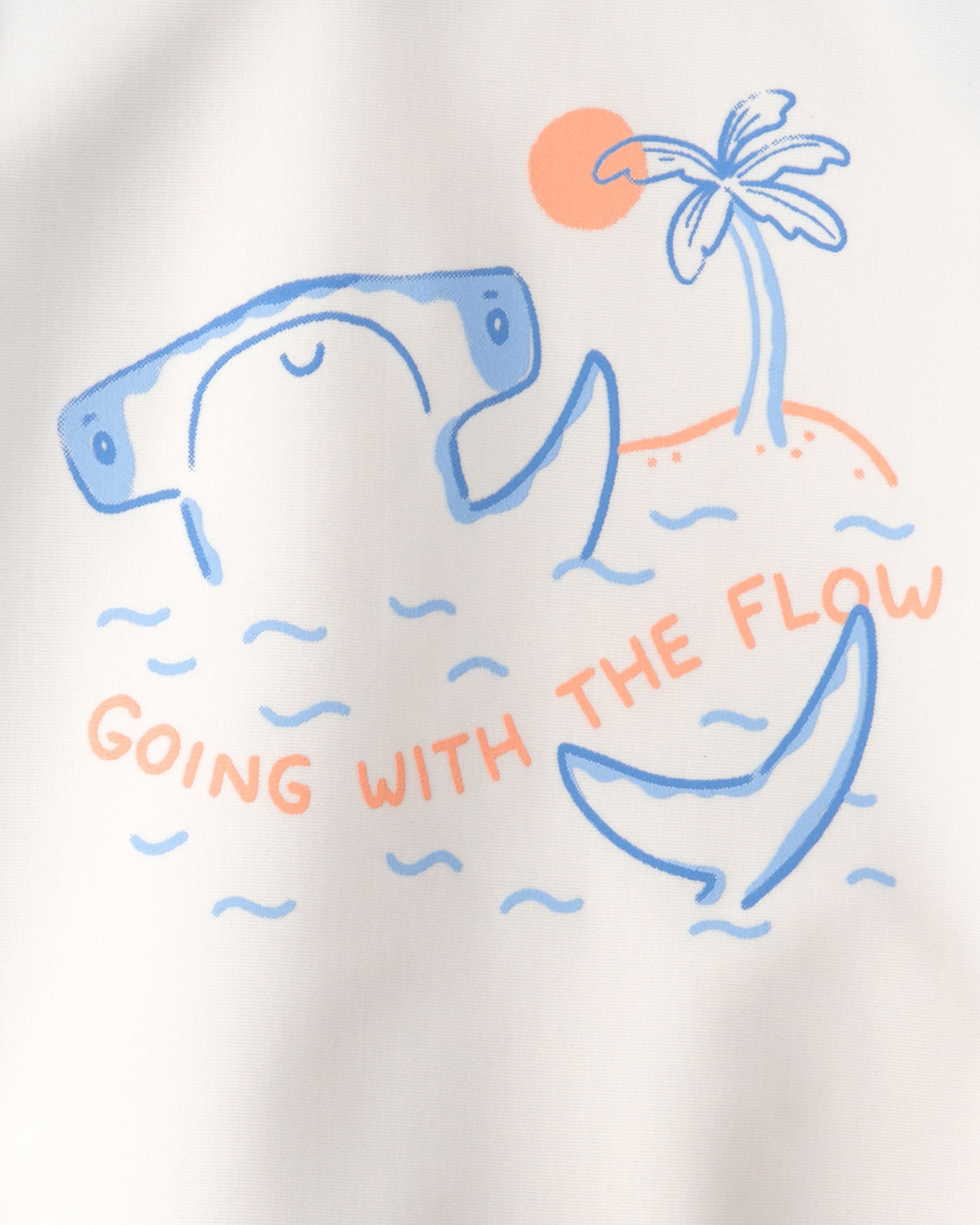 Baby Boy 2-Piece Shark Long-Sleeve Rashguard Swimsuit Set - Blue/White