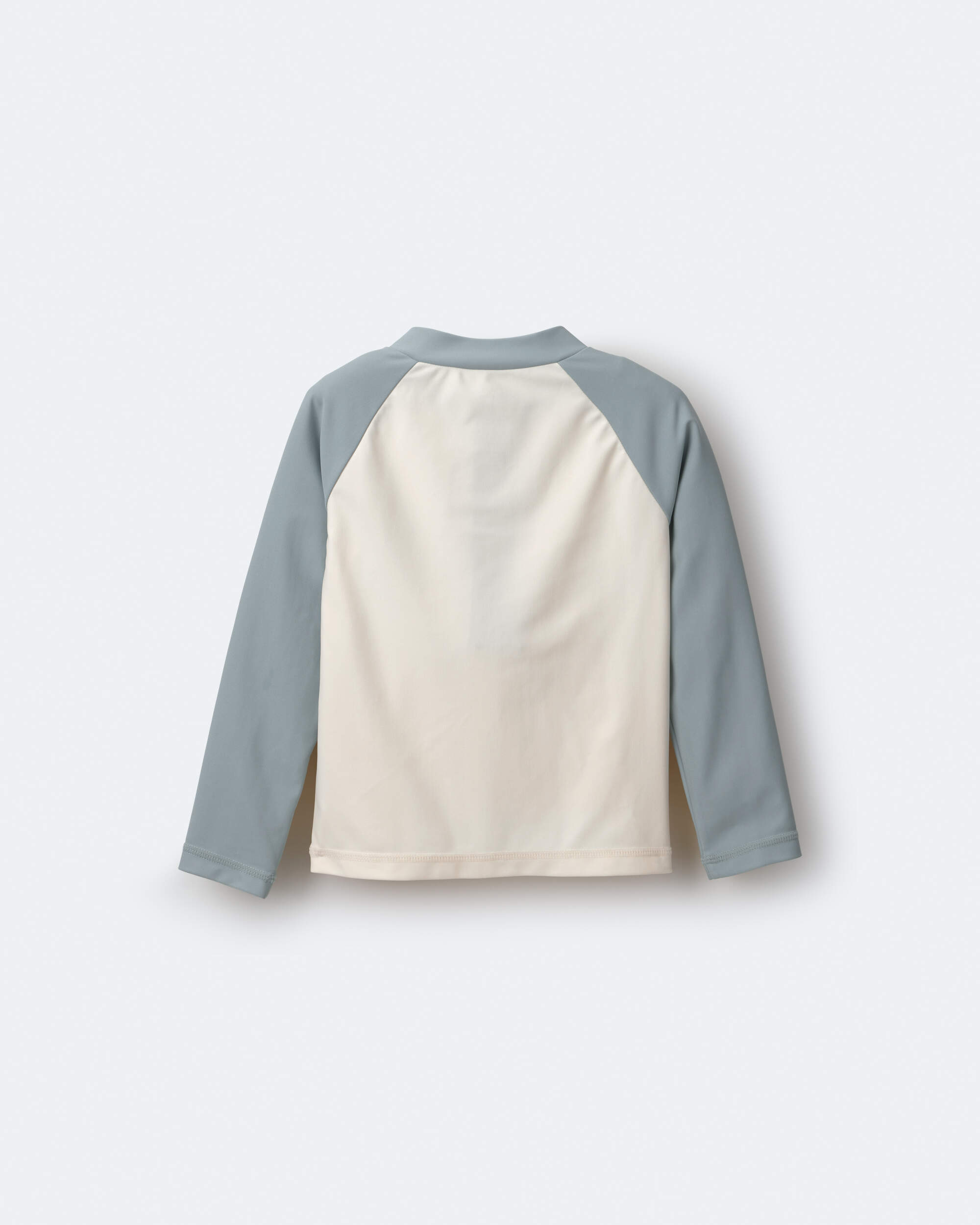 Toddler Boy Hang Out, Have Fun' Half-Zip Long-Sleeve Rashguard - Pale Blue/Cream