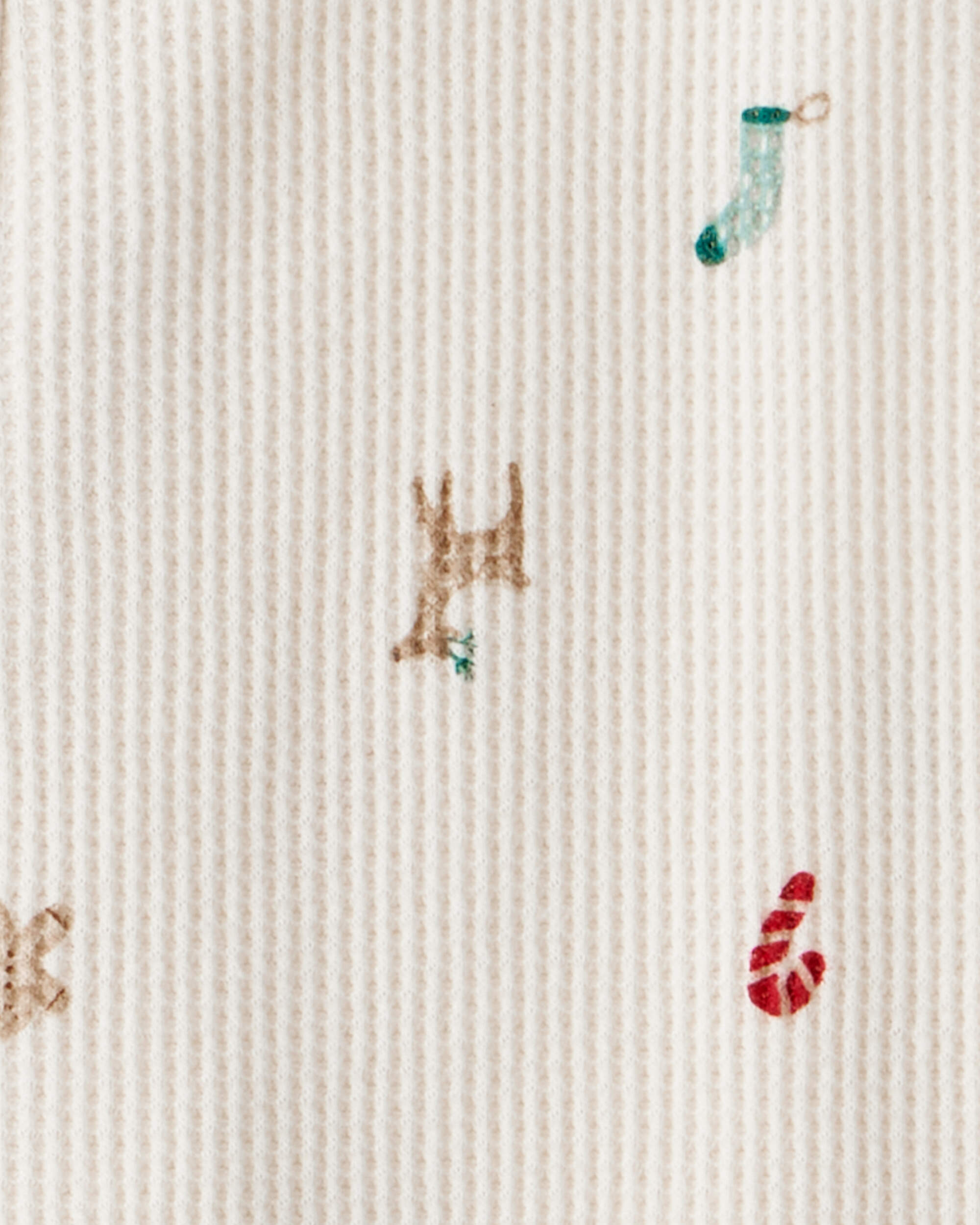 Toddler Mini Christmas Cotton Long-Sleeve Snug Fit 1-Piece Pyjamas - White