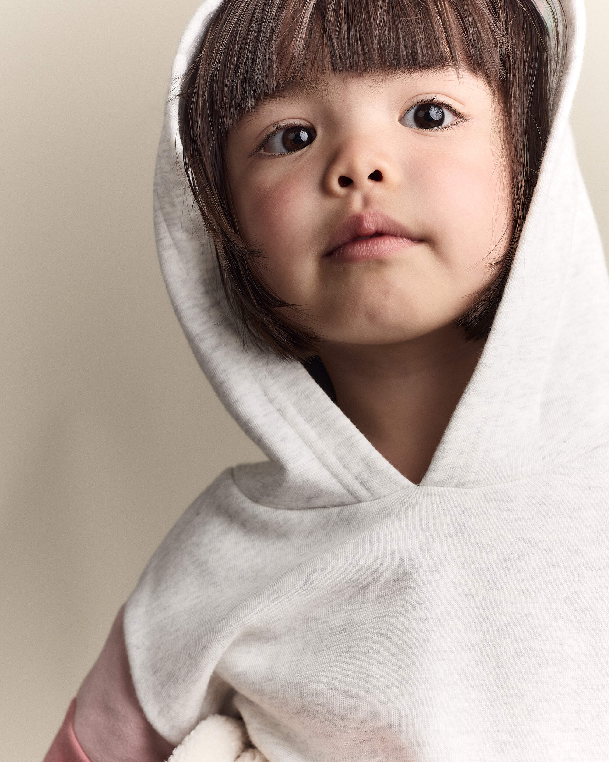 Toddler Girl Colourblock Long-Sleeve Hooded Sweatshirt Dress - Light Heather Grey