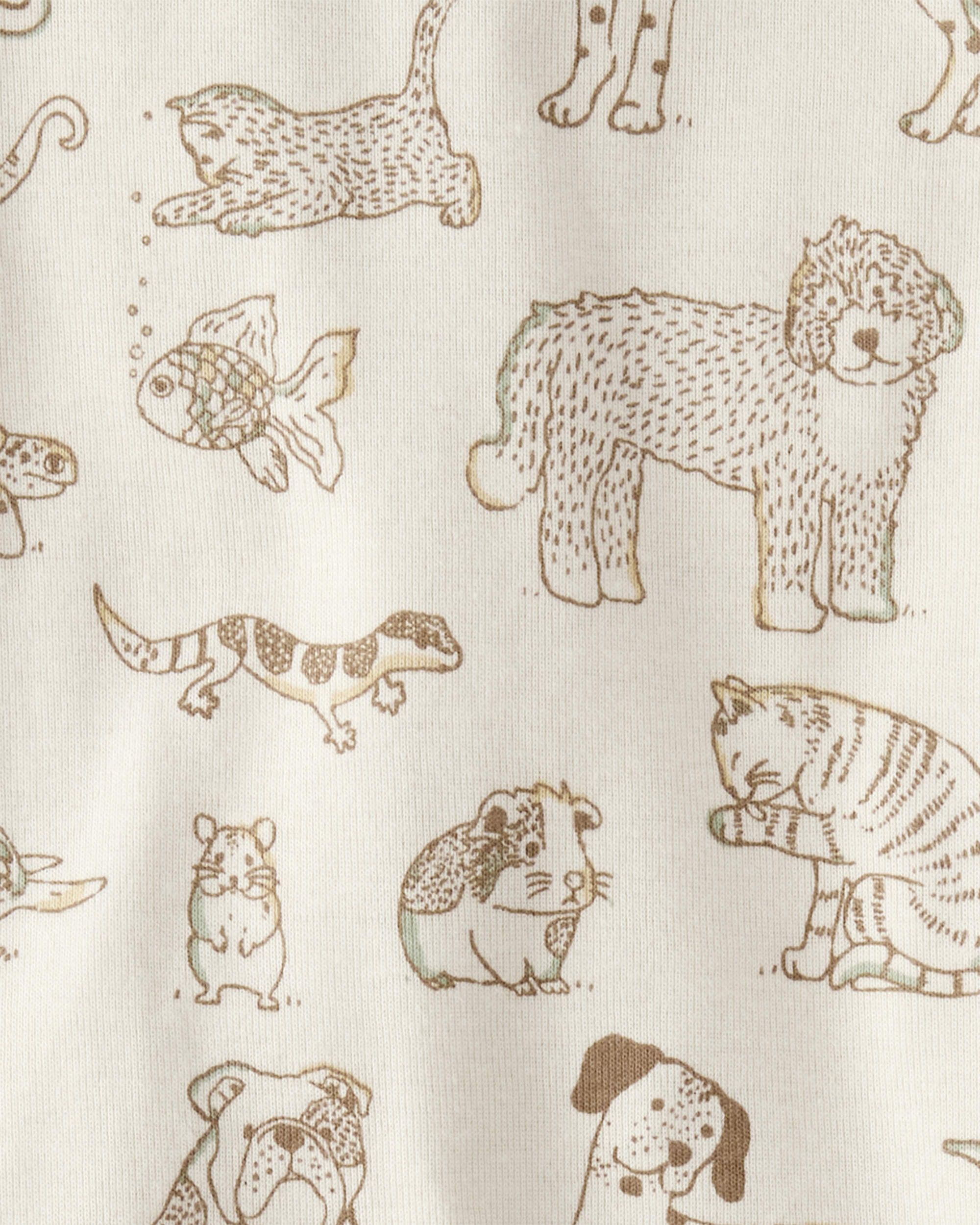 Toddler Pet Print Organic Cotton 2-Piece Pyjamas