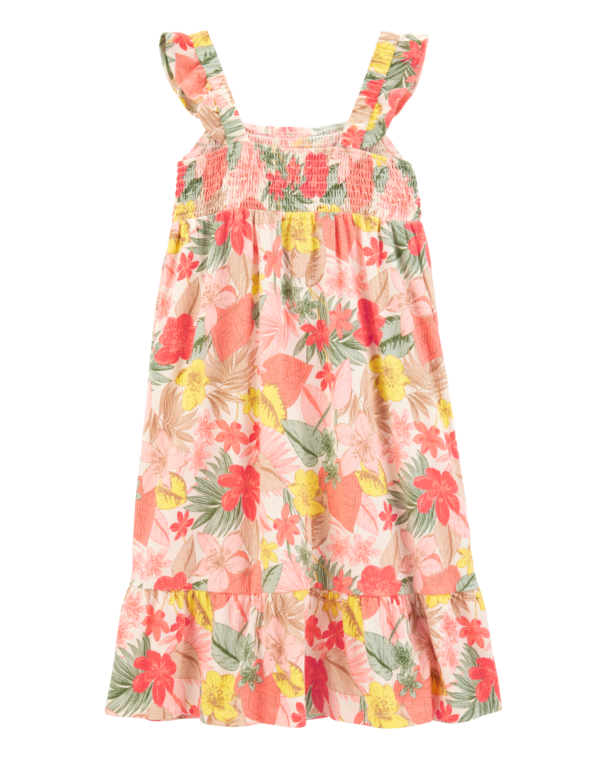 Kid Floral Smocked Midi Dress