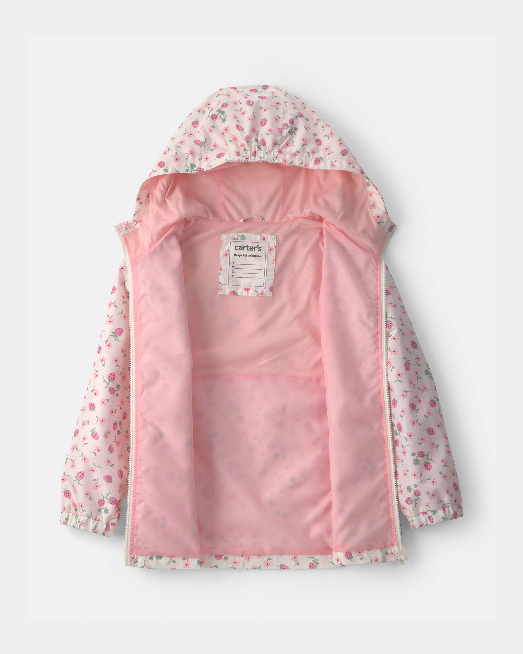 Girls Strawberry Floral Raincoat