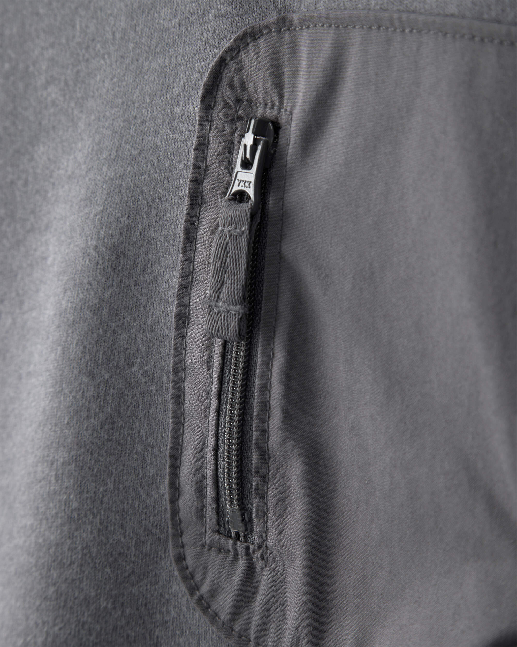 Baby Boy French Terry Zipper Pullover Sweatshirt - Grey