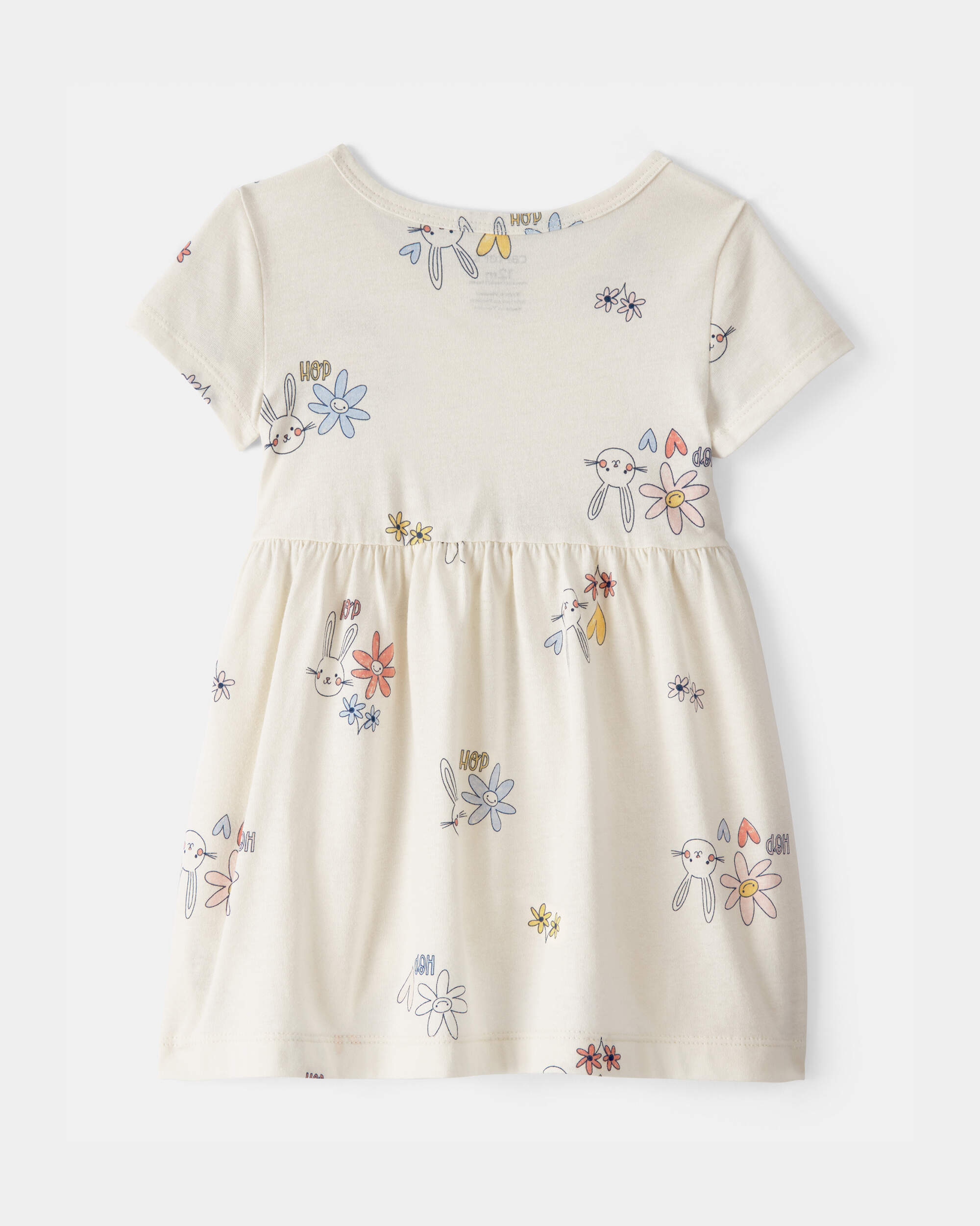 Baby Girl Easter Bunny Short-Sleeve Dress - Cream