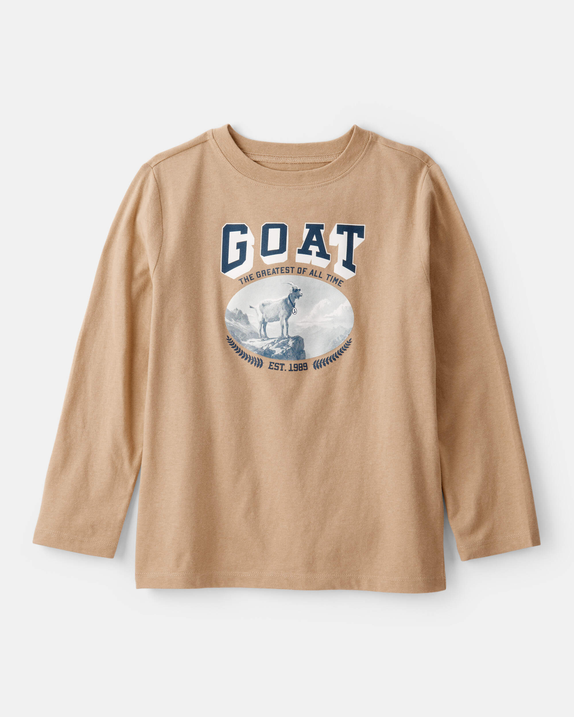 Boys GOAT Long-Sleeve Graphic Tee - Taupe