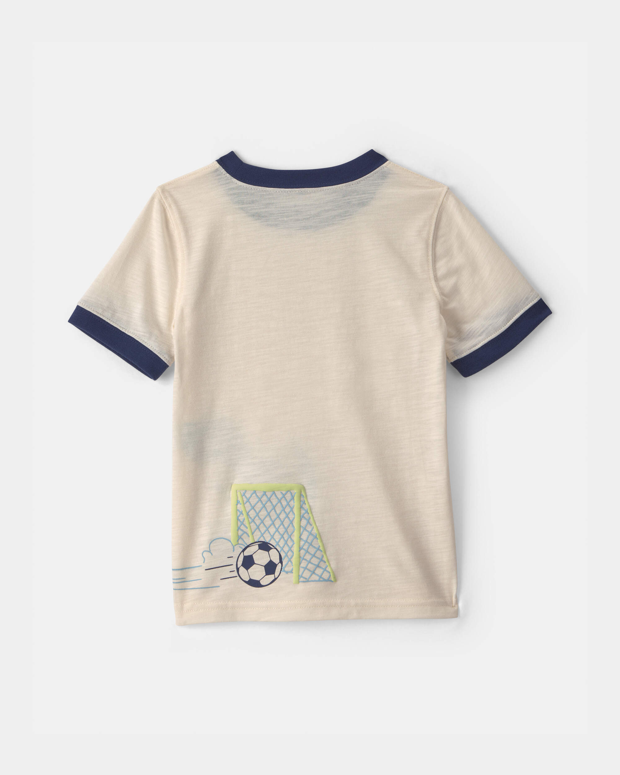 Toddler Boy Dinosaur Soccer Graphic Tee - Cream