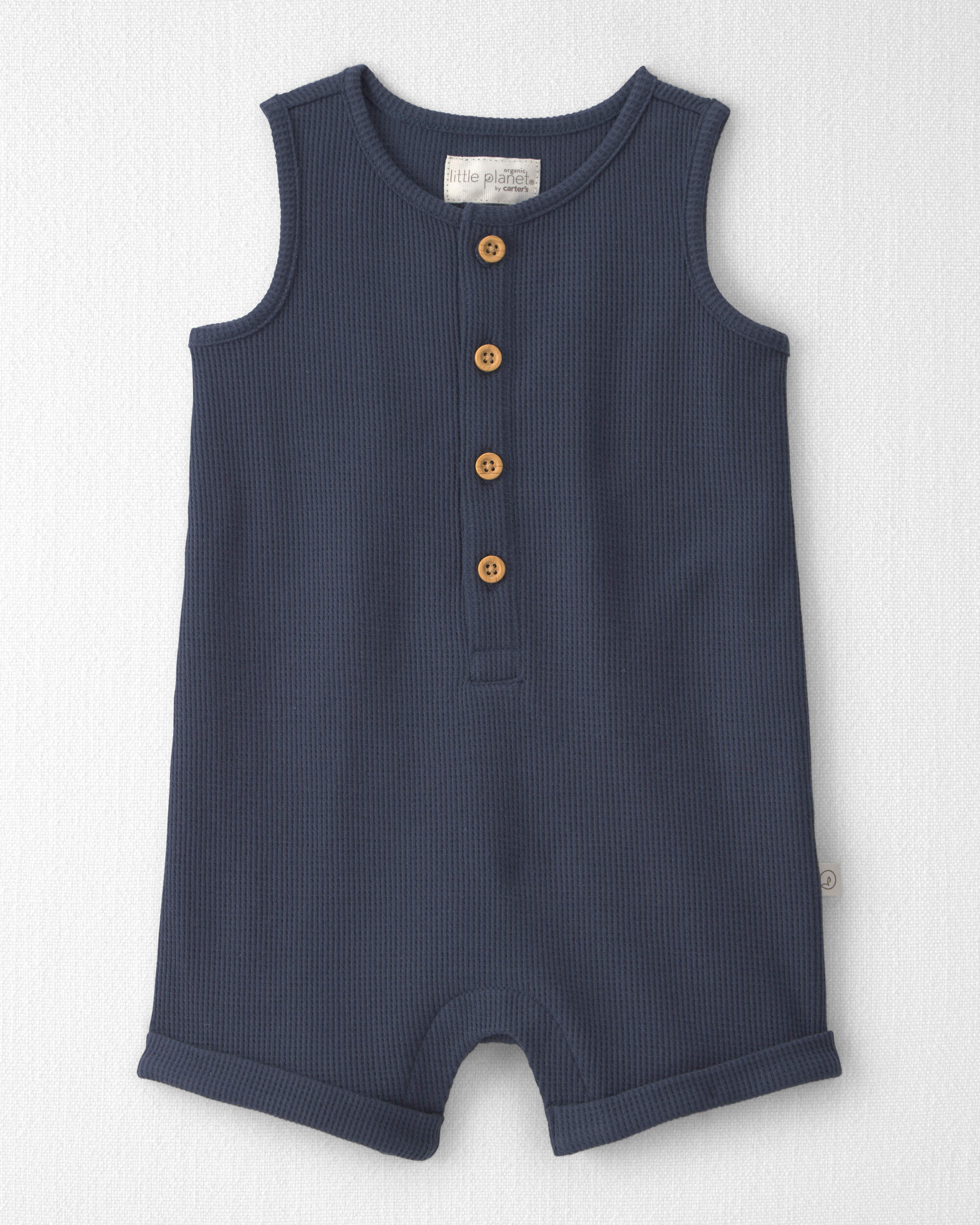 Baby Organic Cotton Waffle Knit Romper