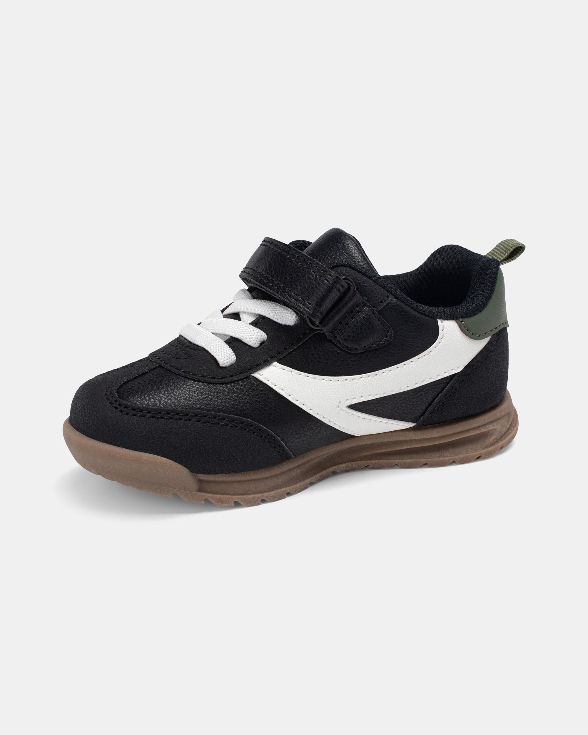 Toddler Boy Striped Sporty Sneakers - Black/White