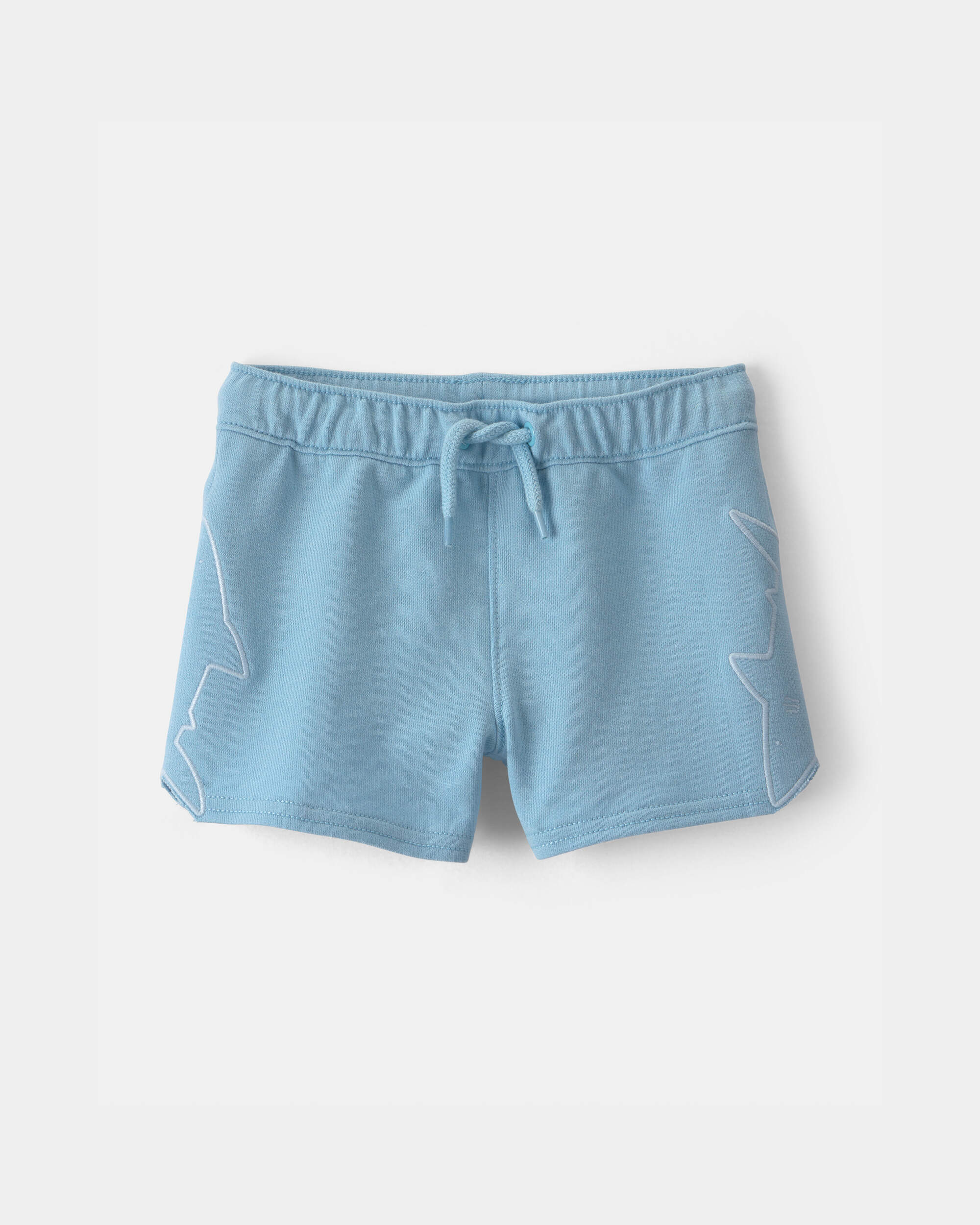 Baby Boy Shark French Terry Shorts - Blue