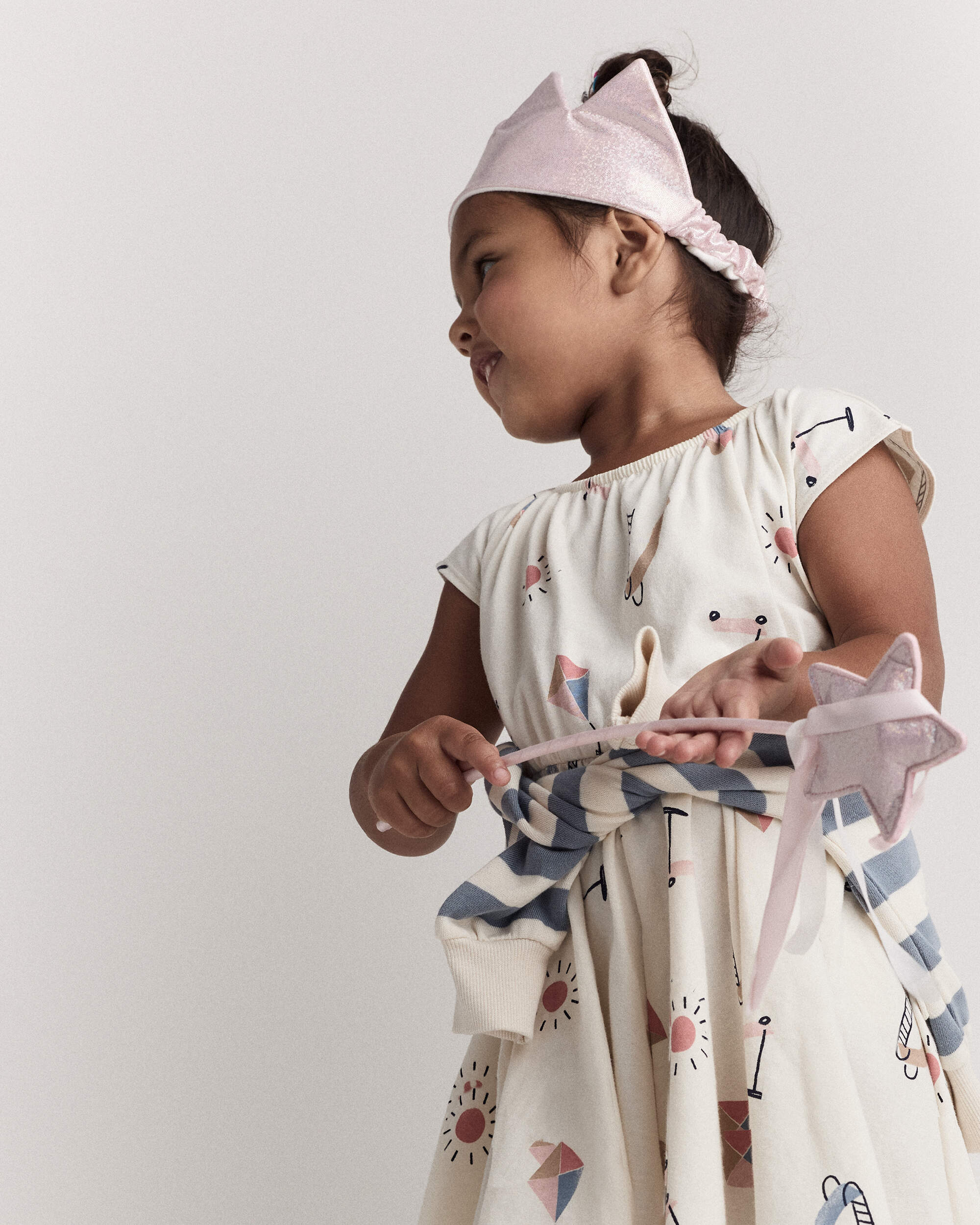 Toddler Girl 2-Pack Glitter Crown & Wand Set - Pink