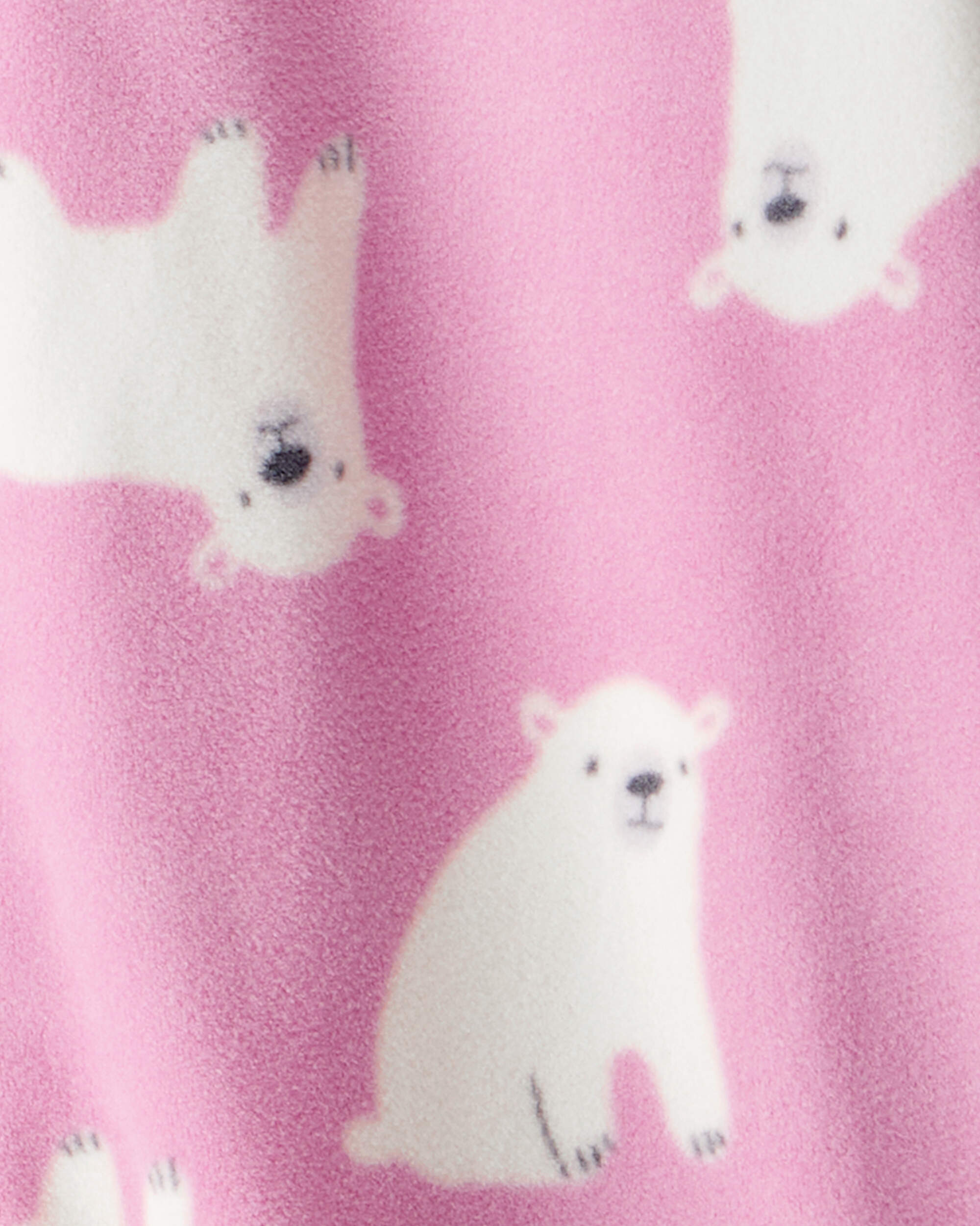 Toddler Girl 1-Piece Polar Bear Fleece Footie Pyjama - Pink