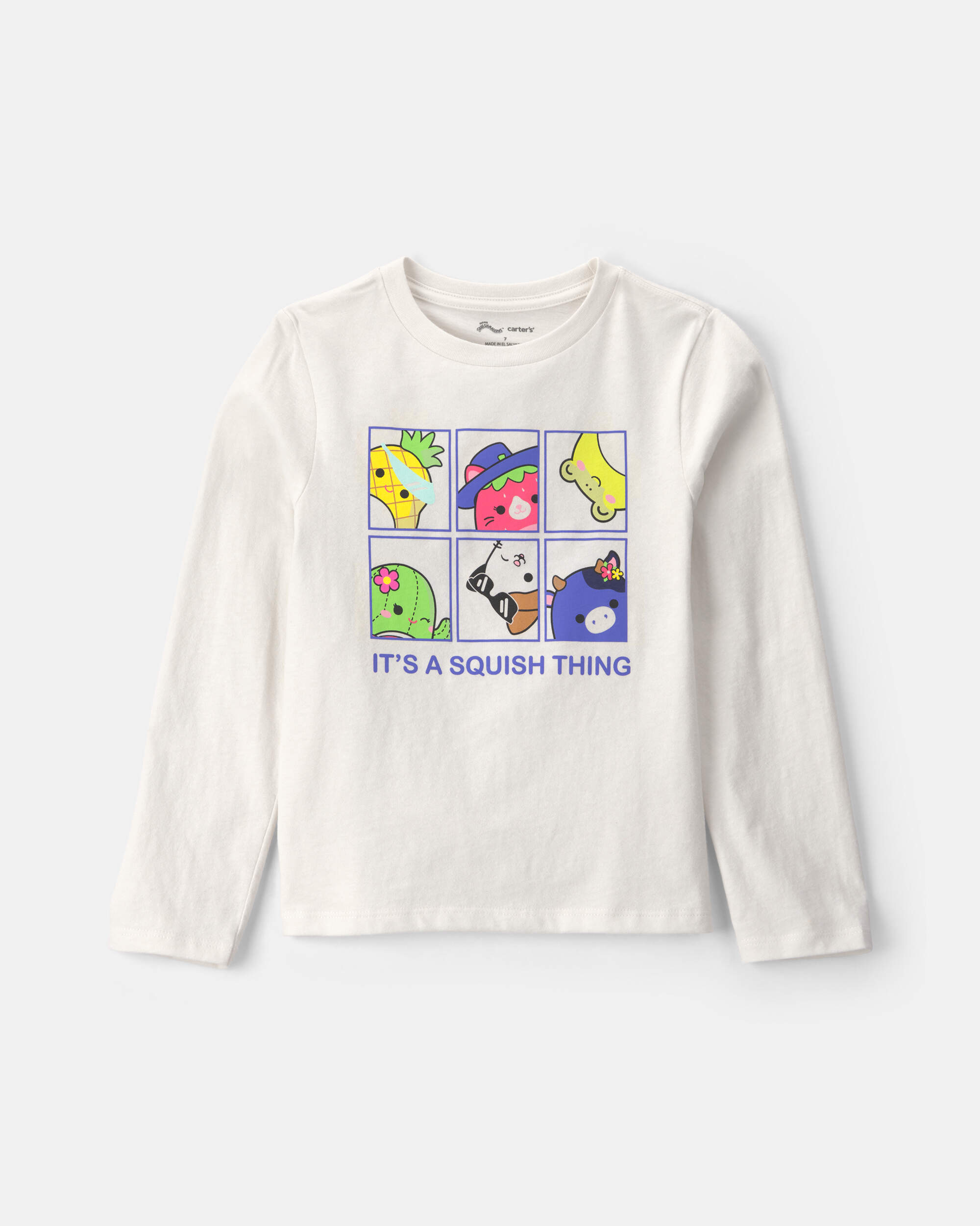 Girls Squishmallow Long-Sleeve Graphic Tee - White