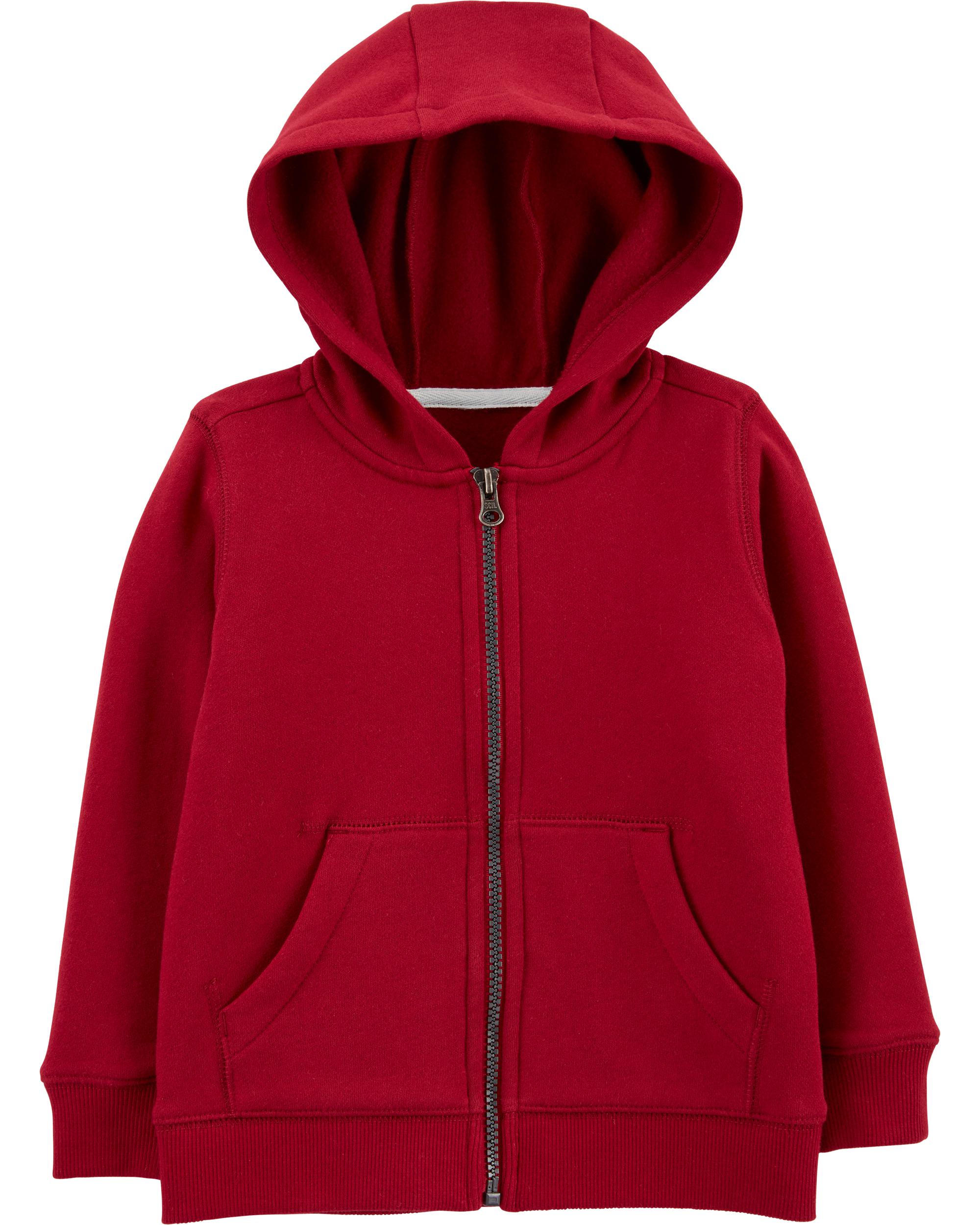 red fleece lined hoodie