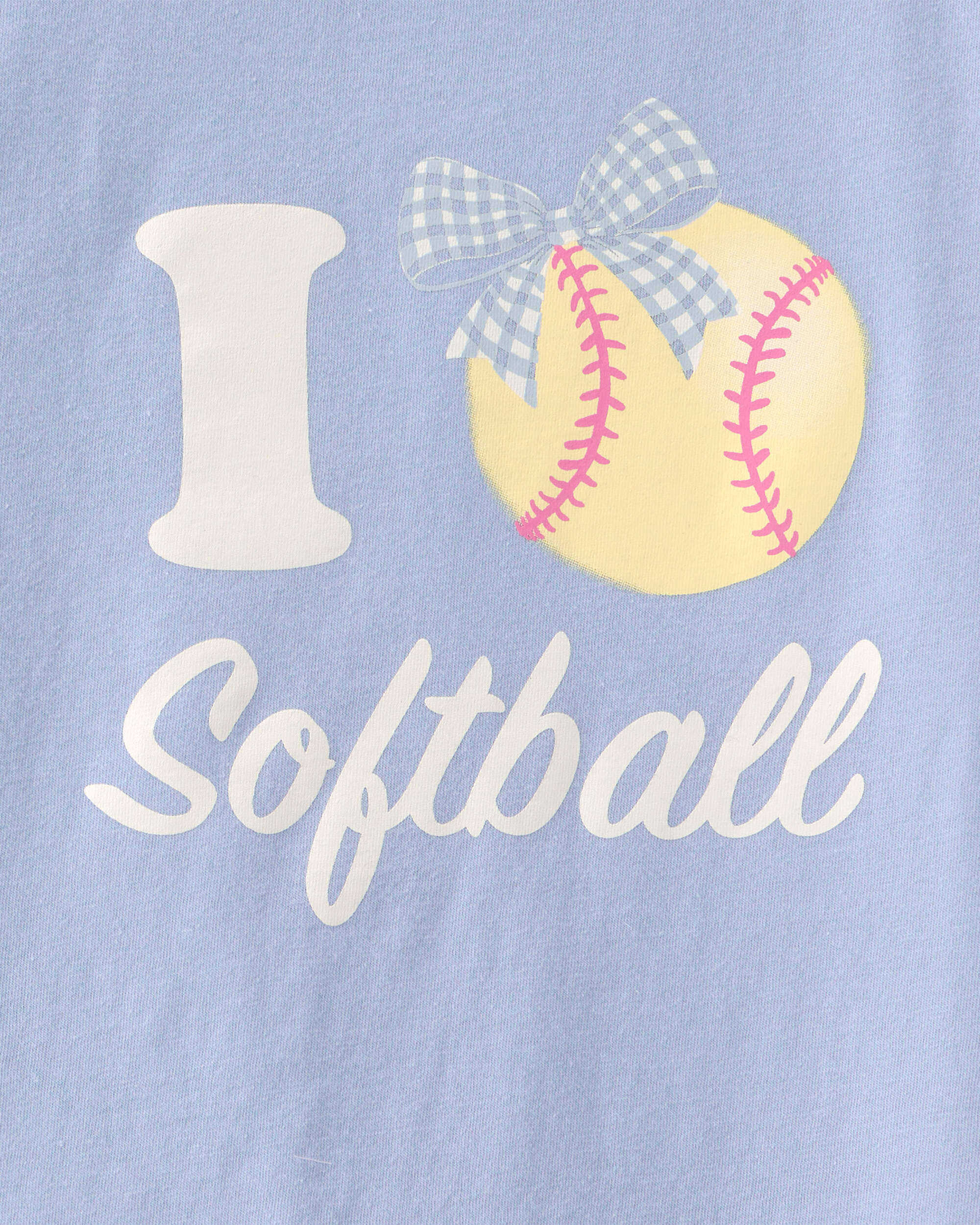 Girls 'I Love Softball' Graphic Tee - Blue