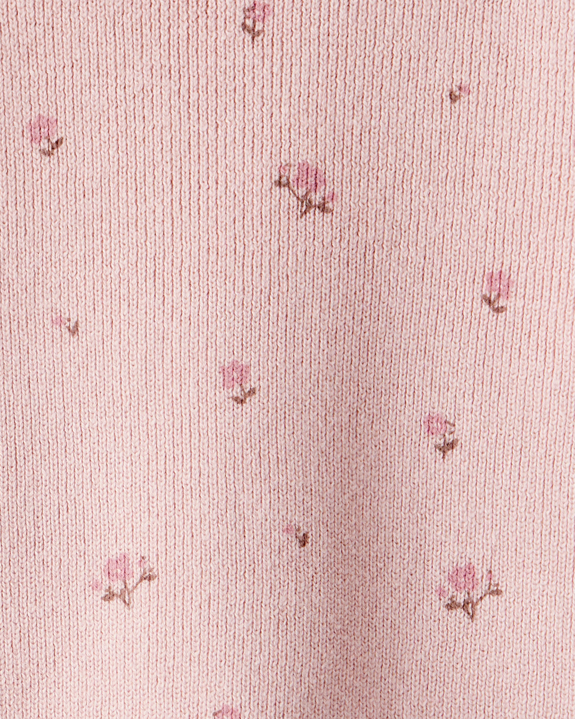 Baby Girl 2-Piece Organic Cotton Sweater Knit Set Blush Petals Print