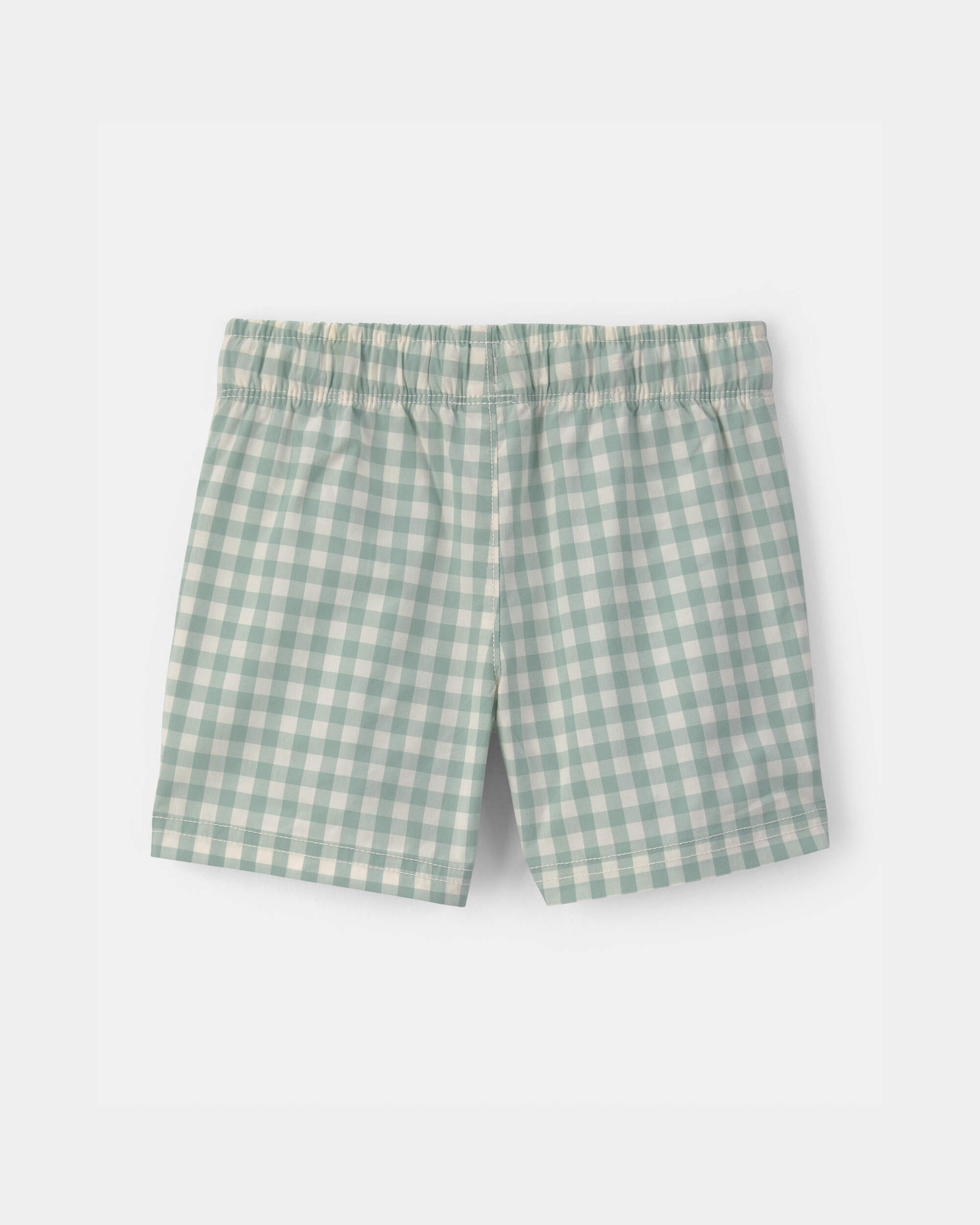 Toddler Boy Gingham Poplin Shorts - Green