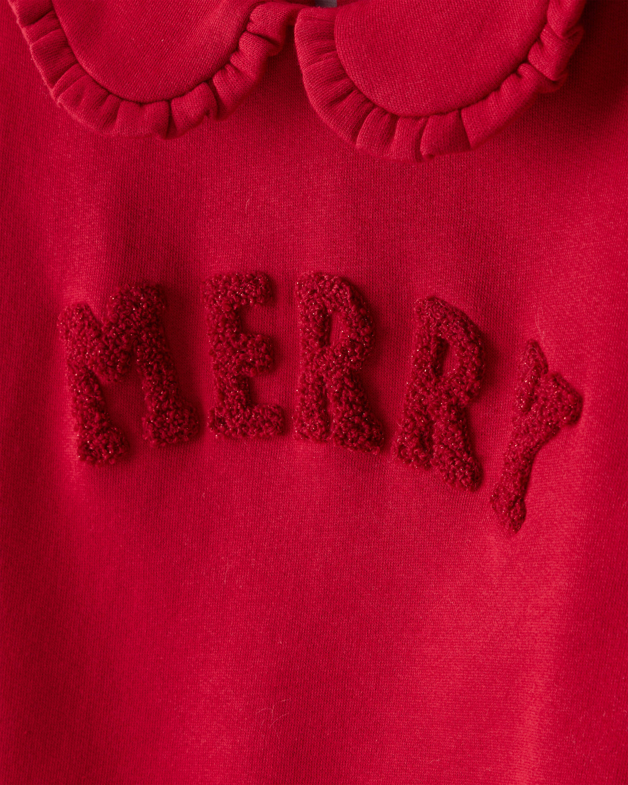 Toddler Girl Christmas Merry Long-Sleeve Pullover Sweatshirt - Red