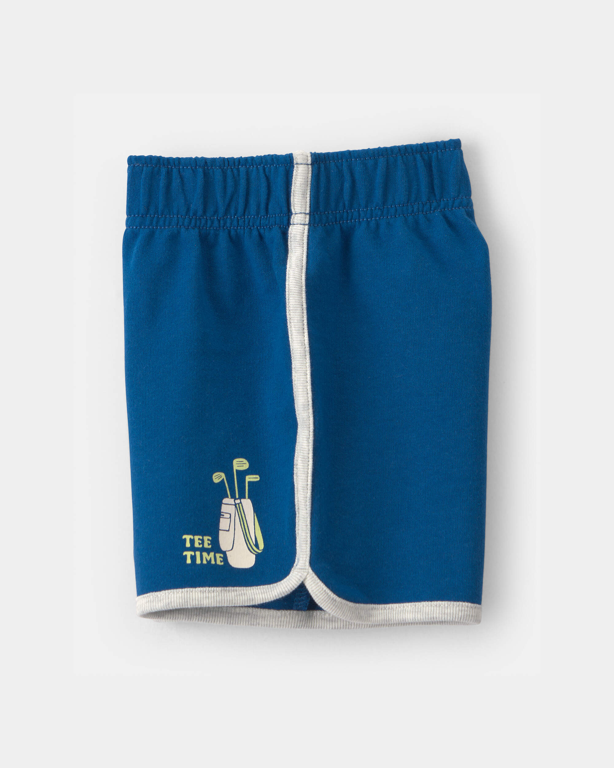 Toddler Boy 2-Piece 'All Day Fun' Golf Top & Short Set - Grey/Blue