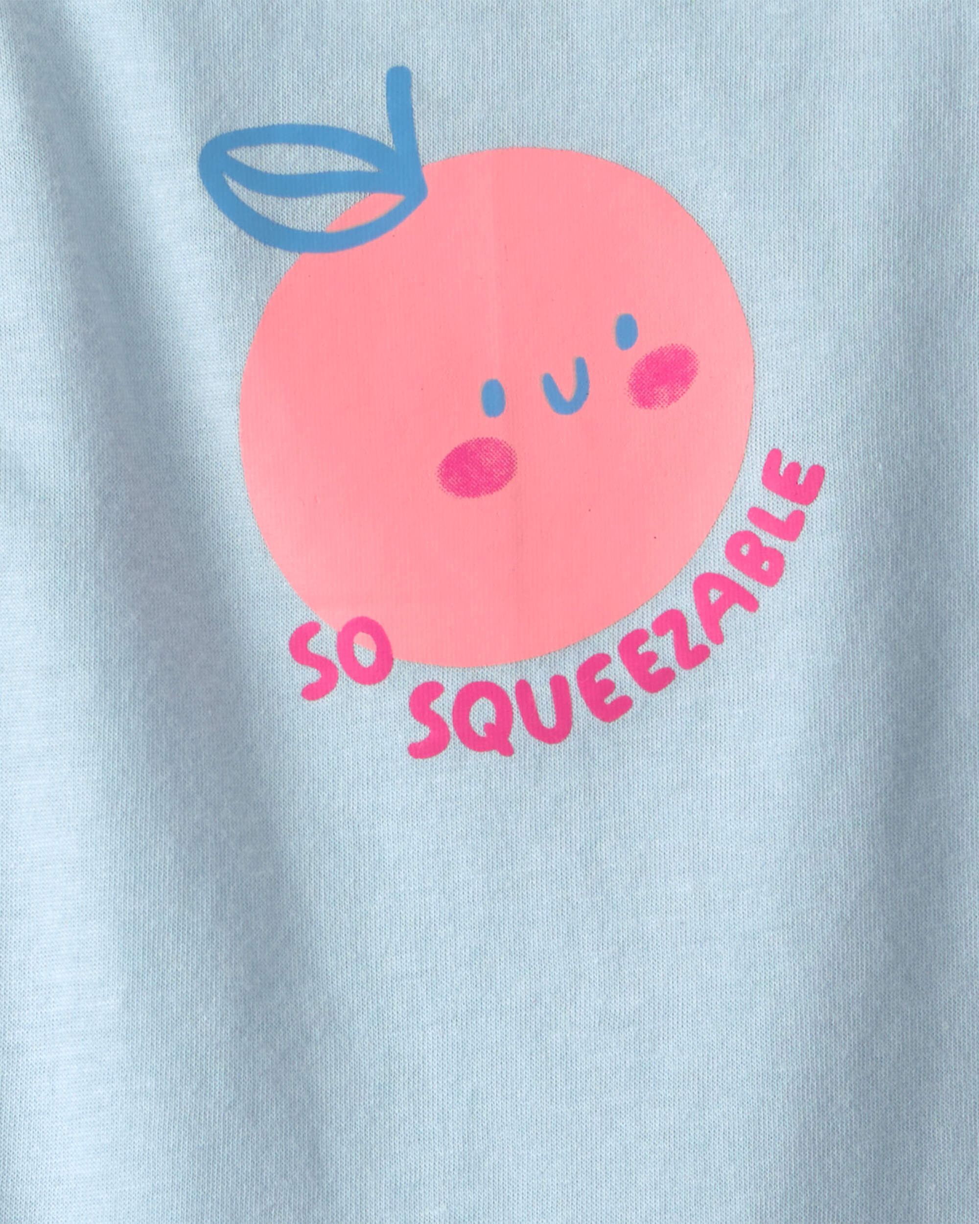 Baby Girl 'So Squeezable' Sleeveless Graphic Bodysuit - Blue